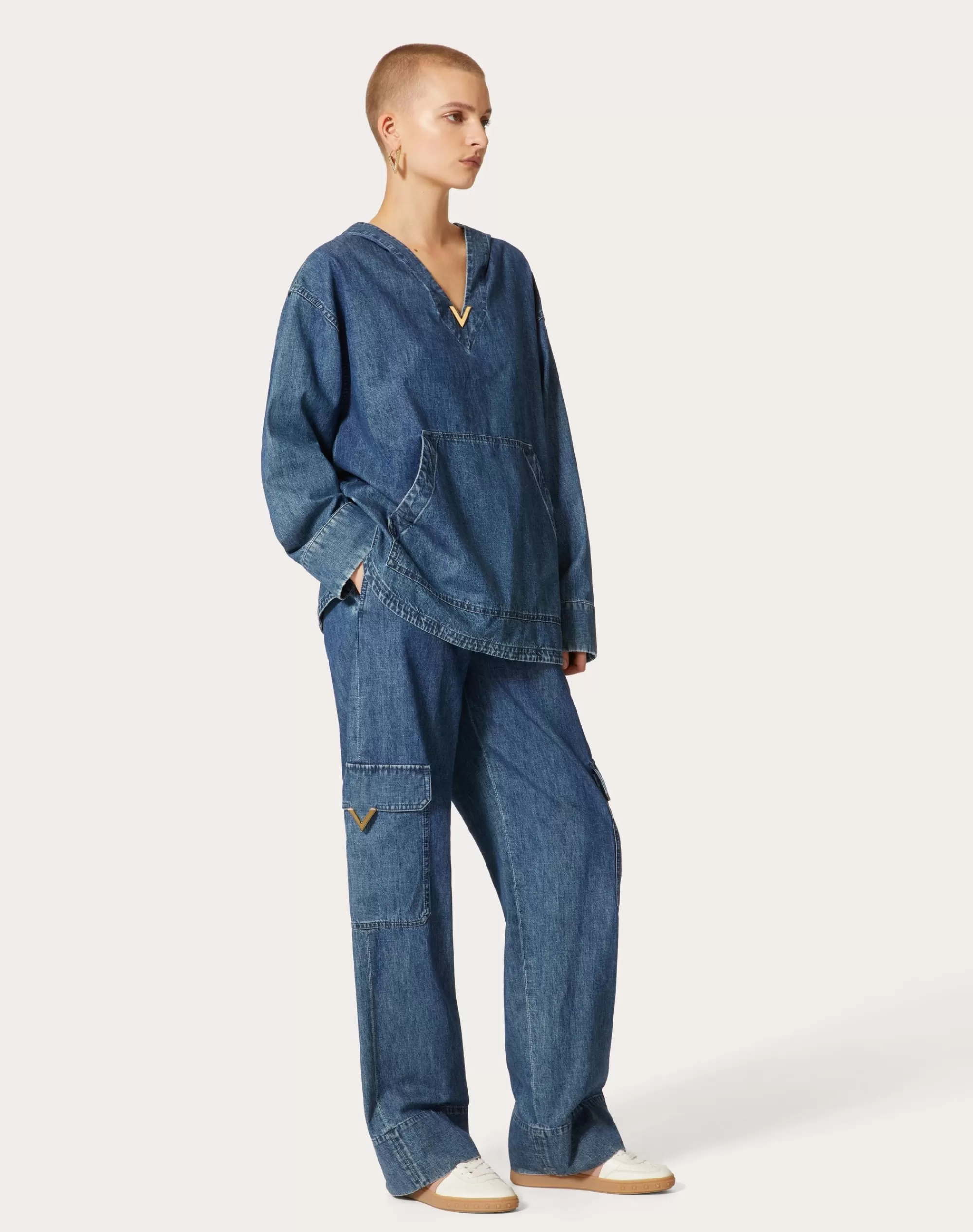 Valentino CHAMBRAY CARGO PANTS Denim Online