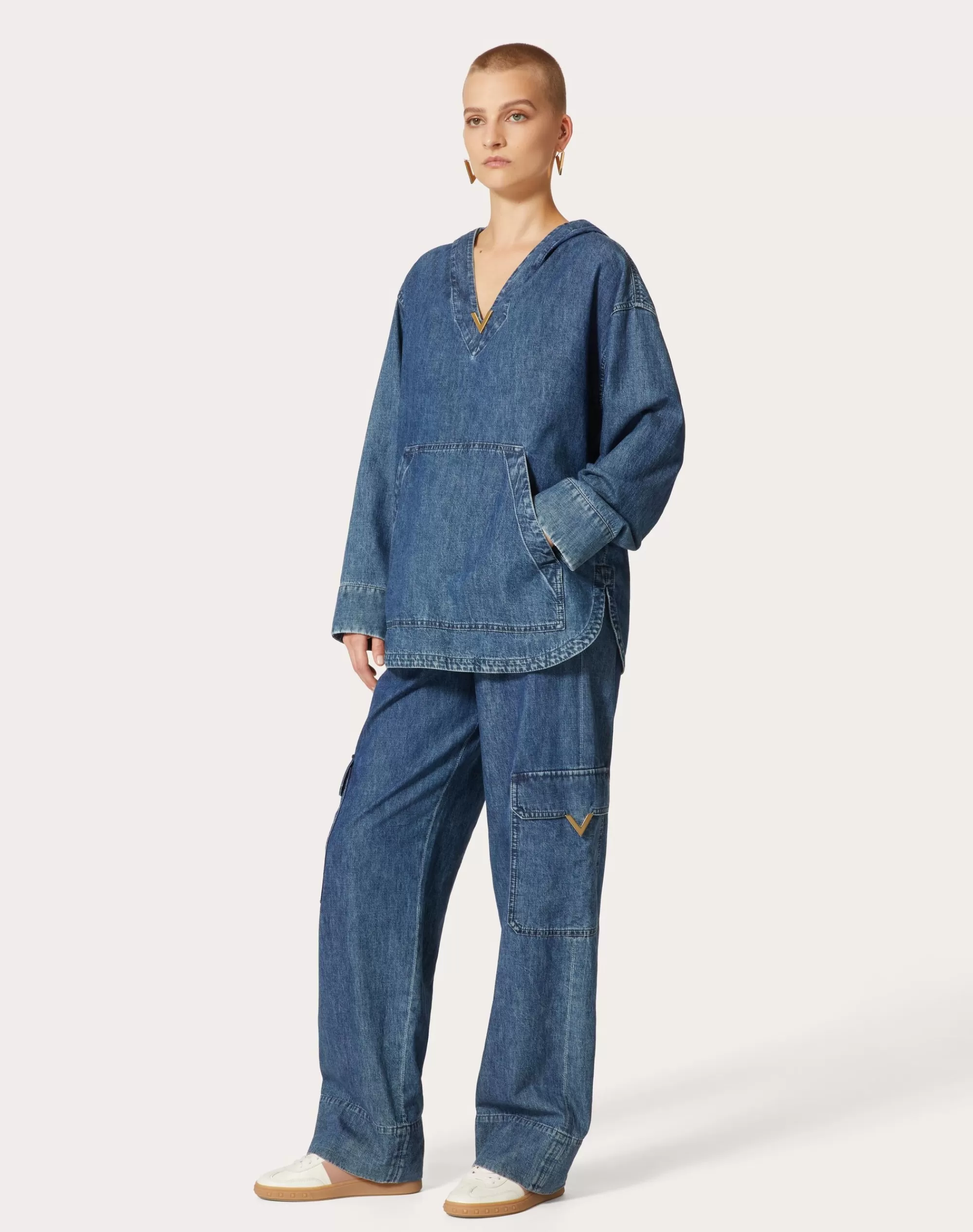 Valentino CHAMBRAY KAFTAN Denim Flash Sale