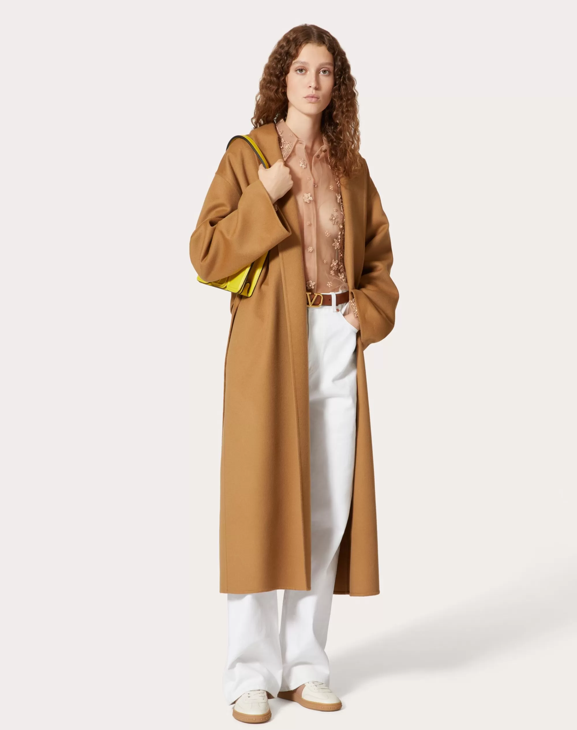 Valentino COMPACT DRAP COAT Ginger Online