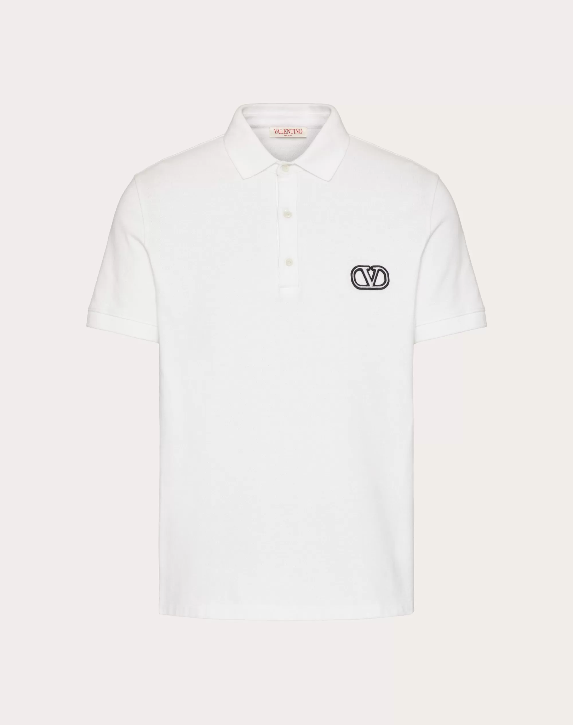 Valentino COTTON PIQUÉ POLO SHIRT WITH VLOGO SIGNATURE PATCH Discount