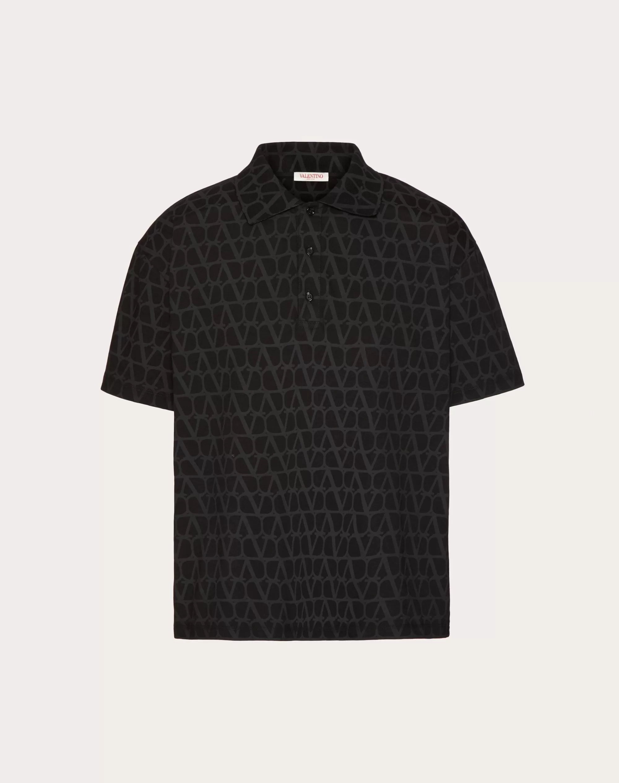 Valentino COTTON POLO SHIRT WITH TOILE ICONOGRAPHE PRINT Cheap