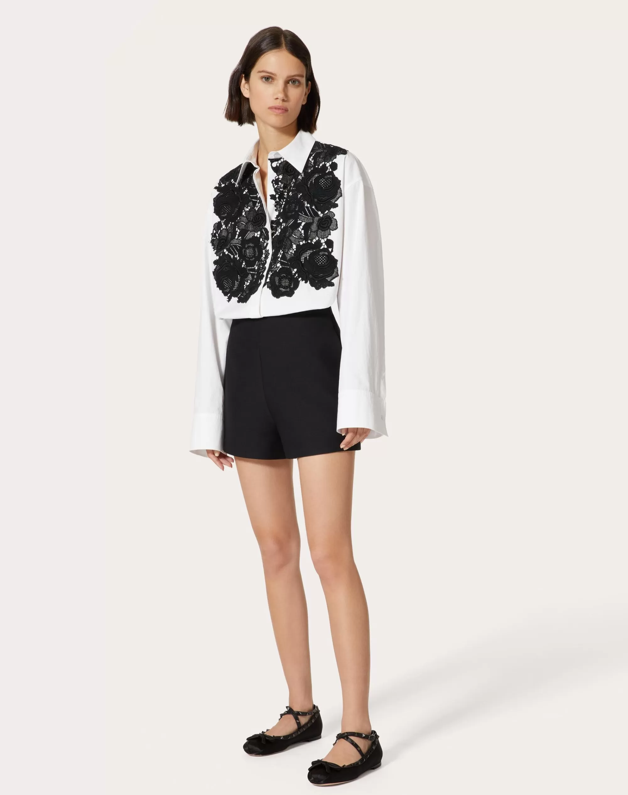 Valentino COTTON POPELINE SHIRT White/Black Best