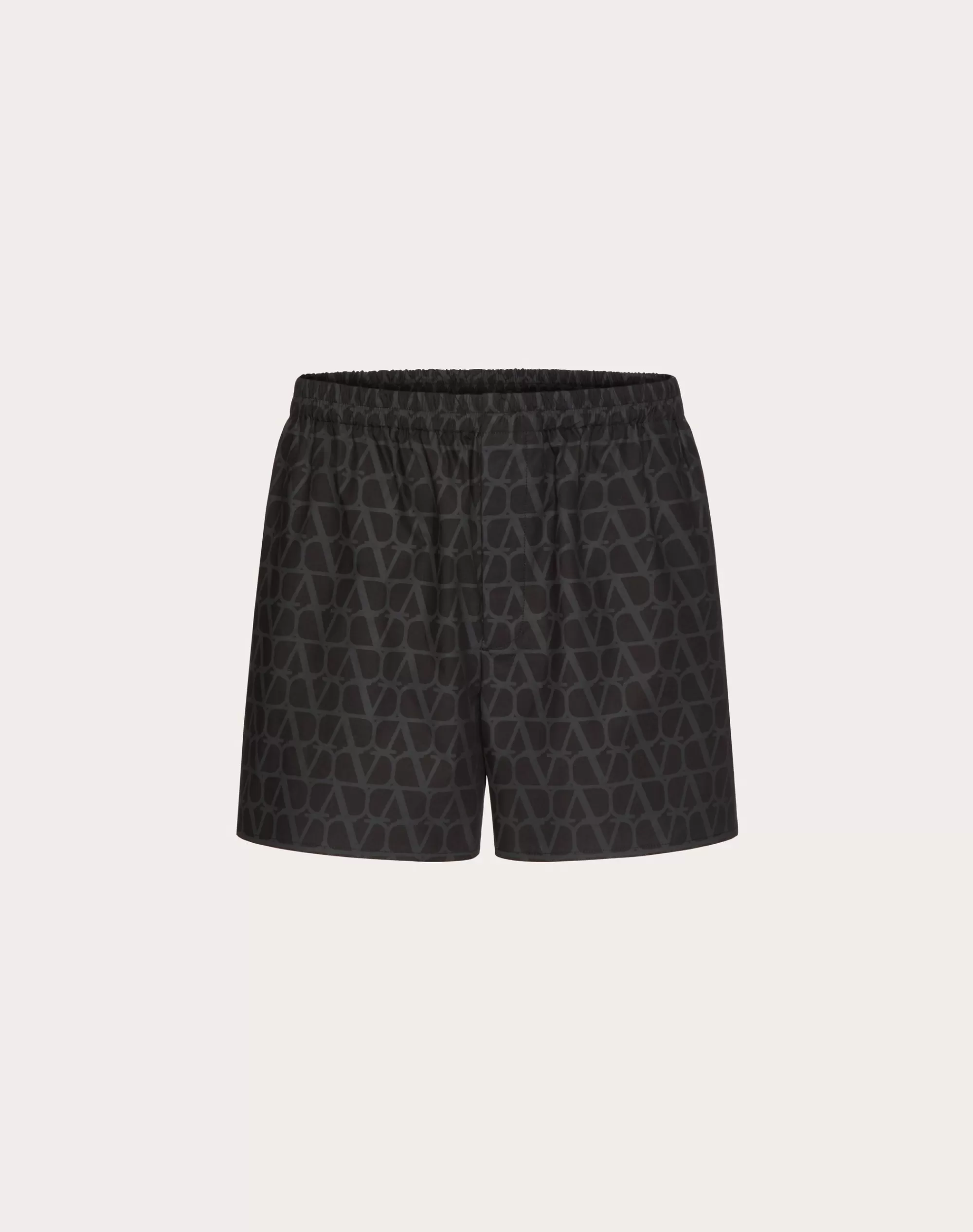 Valentino COTTON SHORTS WITH TOILE ICONOGRAPHE PRINT Black Flash Sale