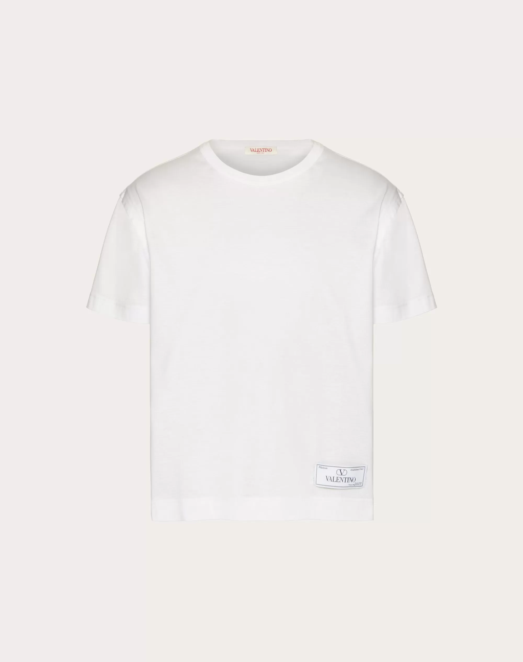 Valentino COTTON T-SHIRT WITH MAISON TAILORING LABEL Best Sale