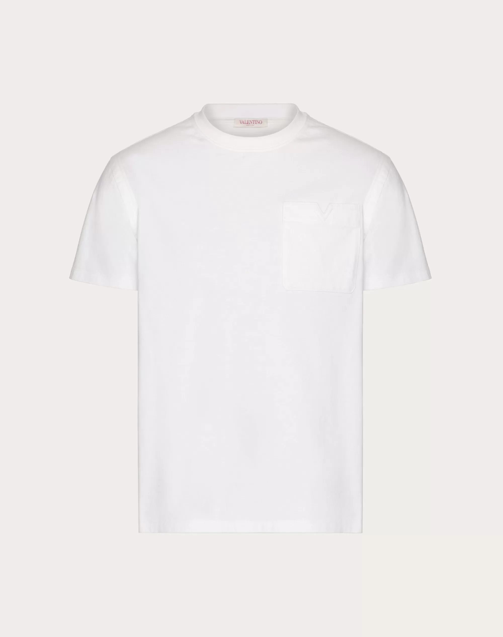 Valentino COTTON T-SHIRT WITH TOPSTITCHED V DETAIL Discount