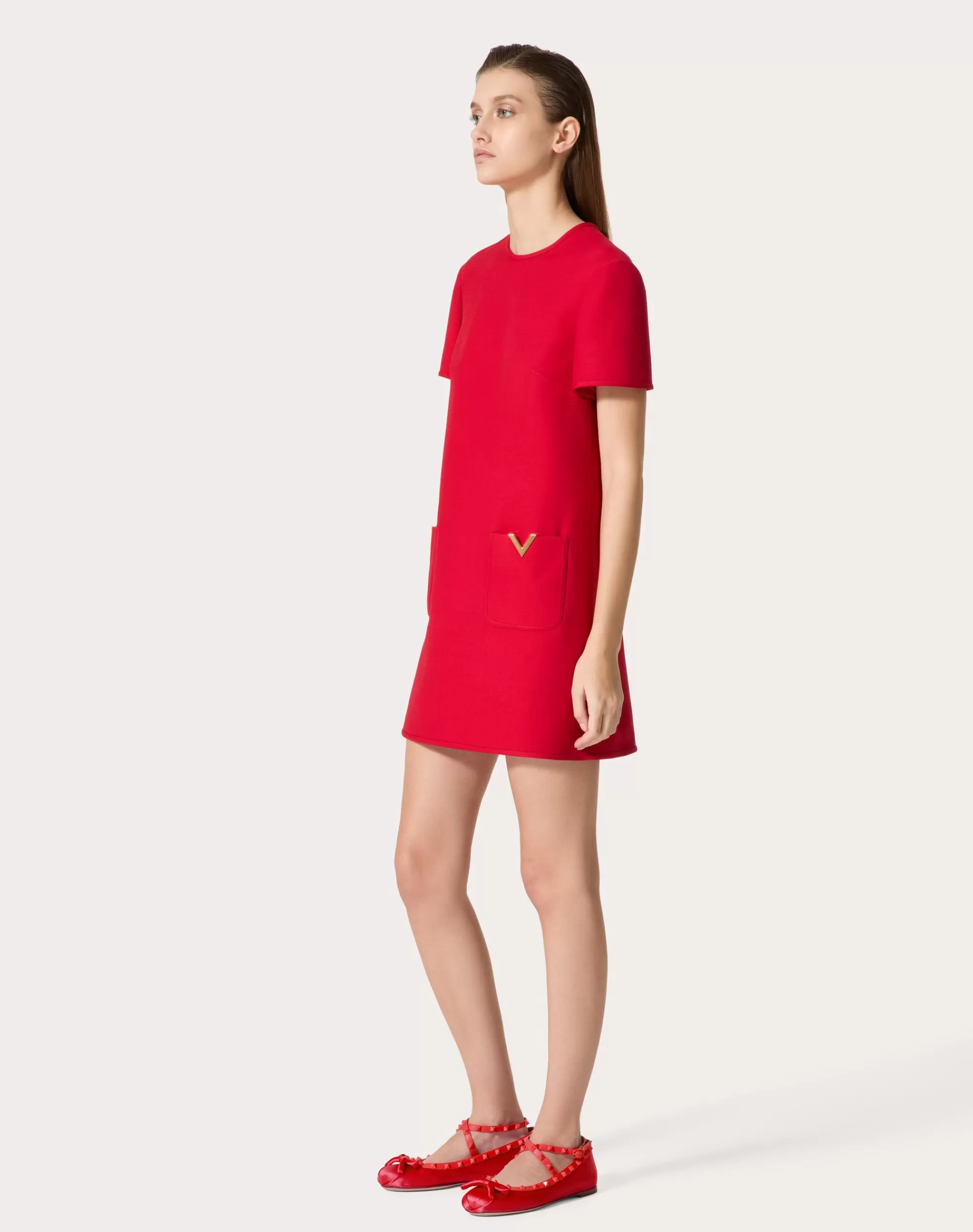 Valentino CREPE COUTURE DRESS Red Shop