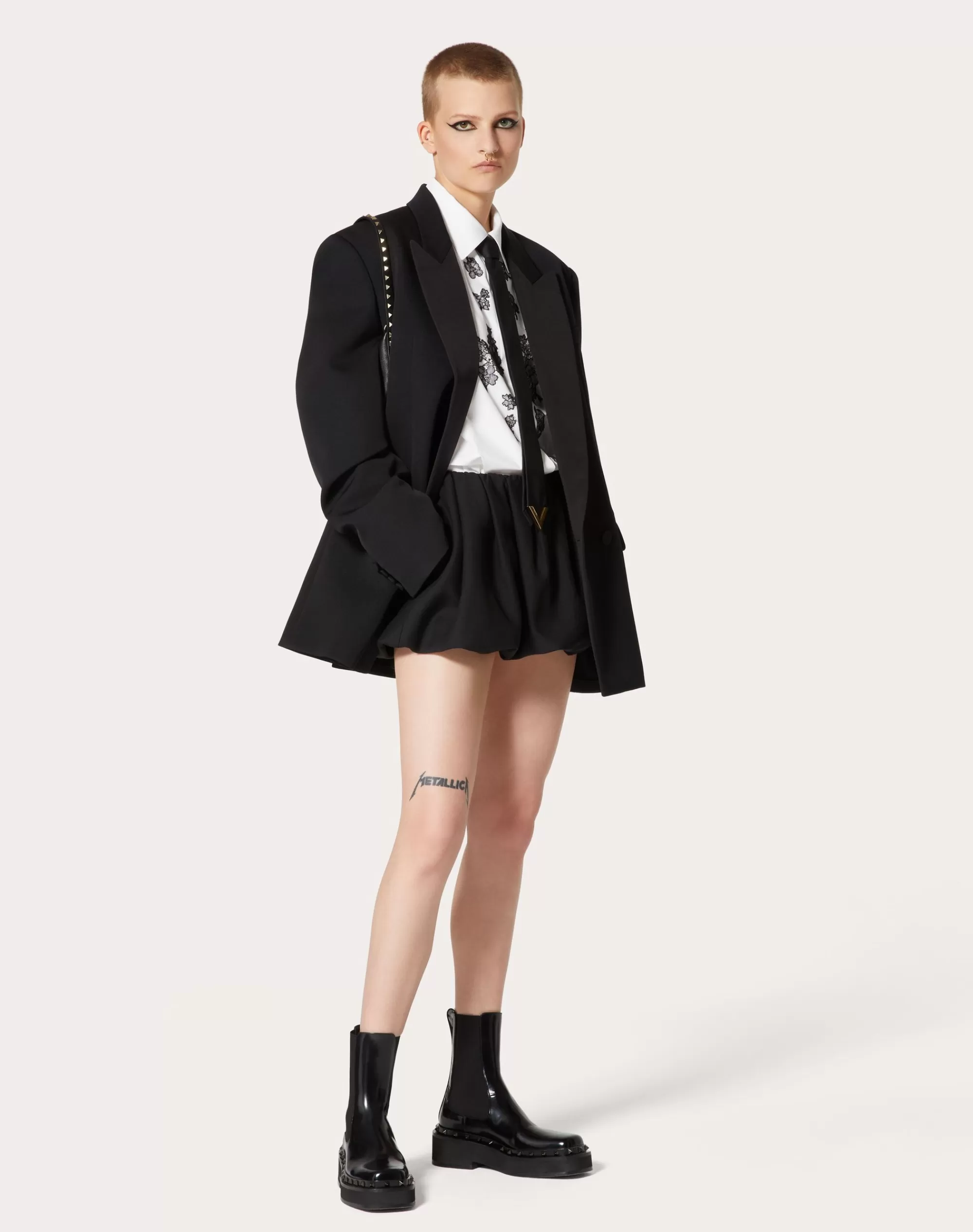 Valentino CREPE COUTURE MINI SKIRT Black Best Sale