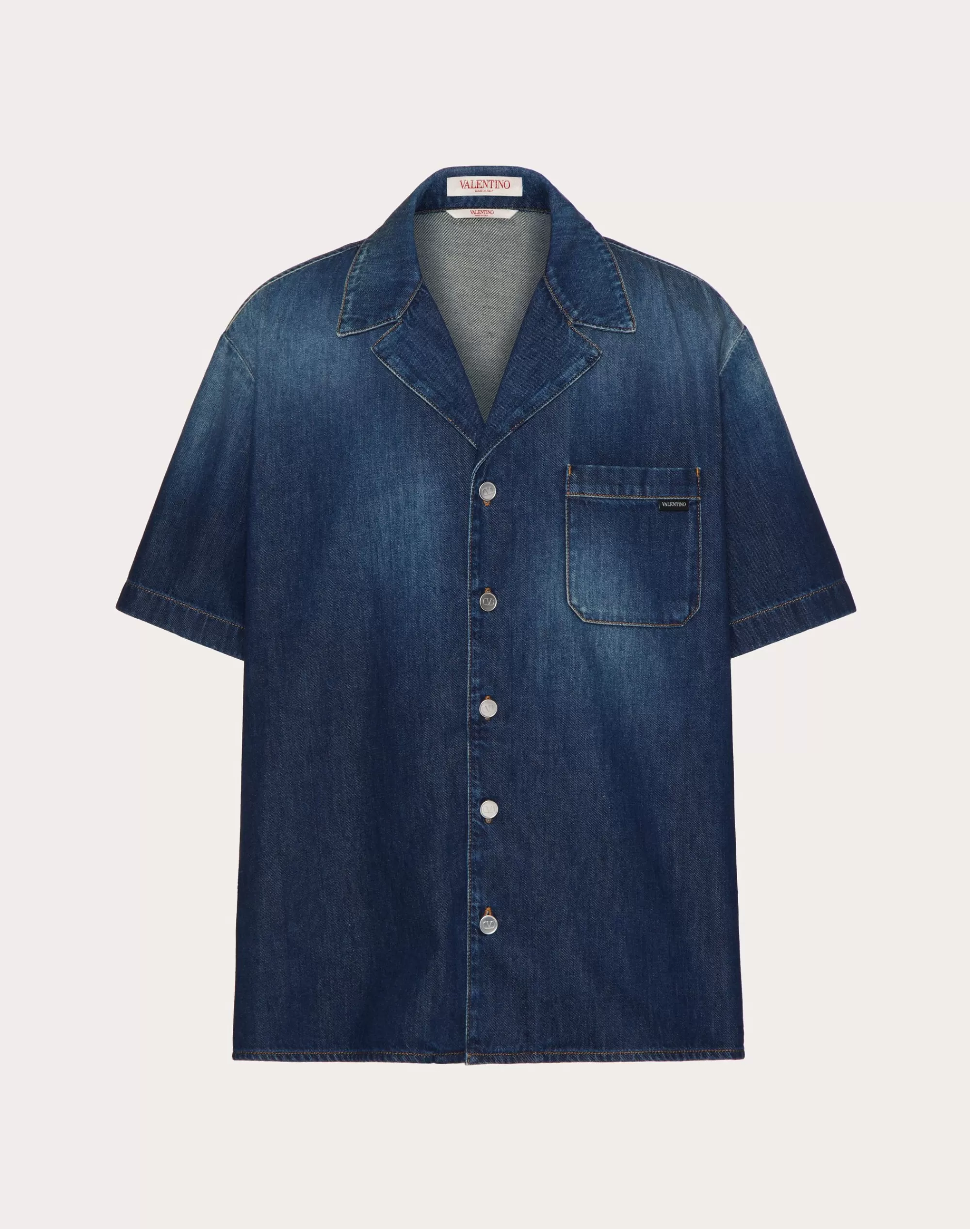 Valentino CHAMBRAY BOWLING SHIRT Denim Clearance