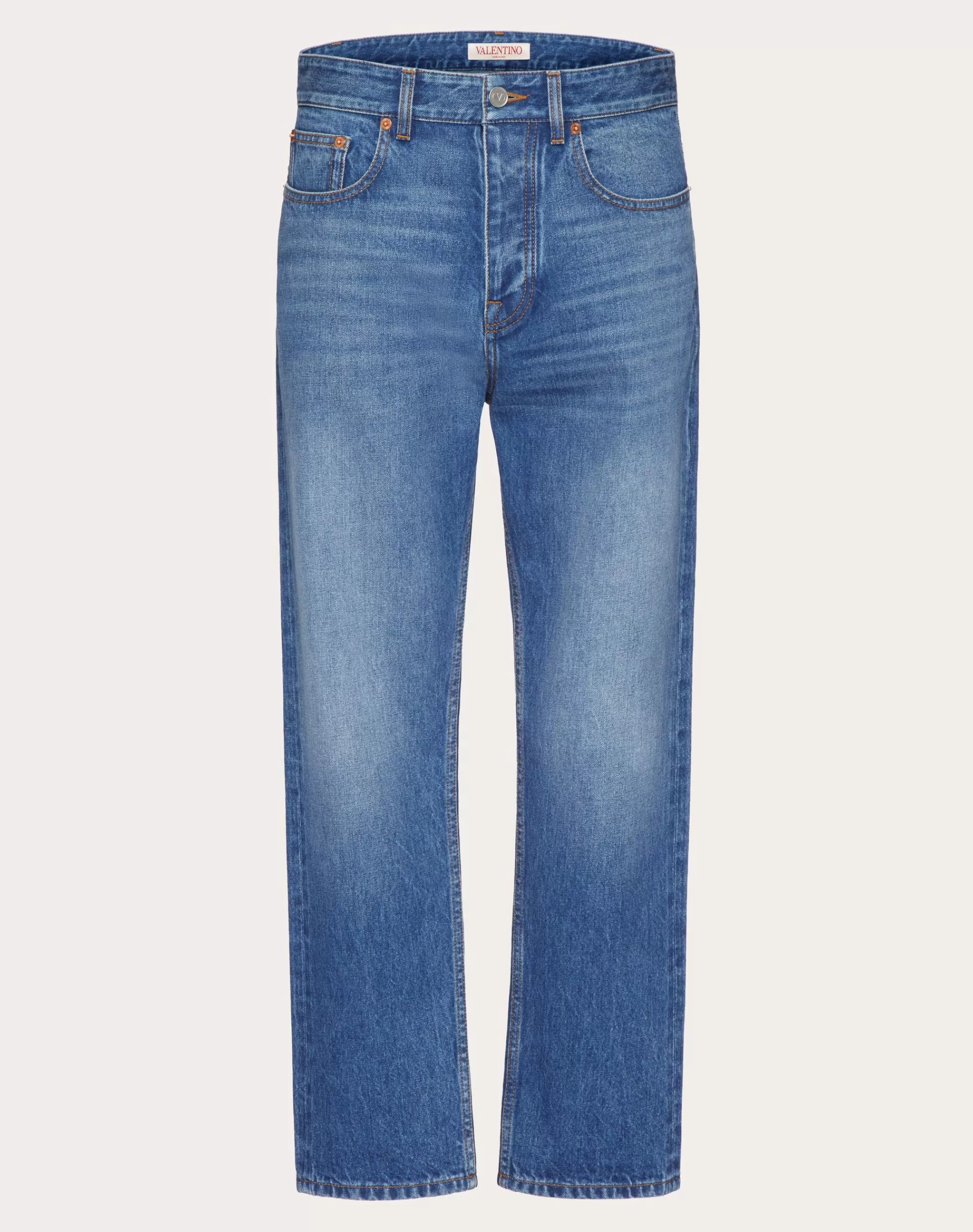 Valentino PANTS WITH EMBOSSED VLOGO SIGNATURE Denim Cheap