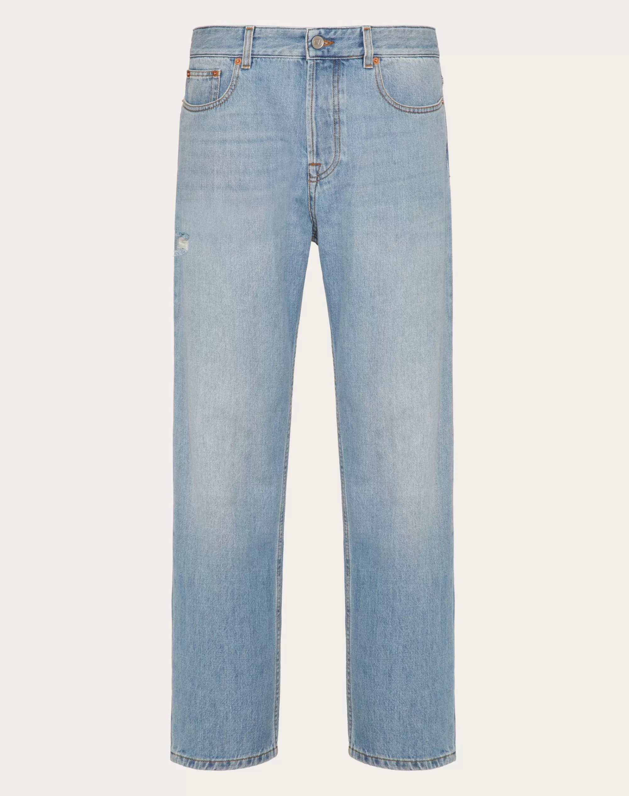 Valentino PANTS WITH EMBOSSED VLOGO SIGNATURE Denim Cheap