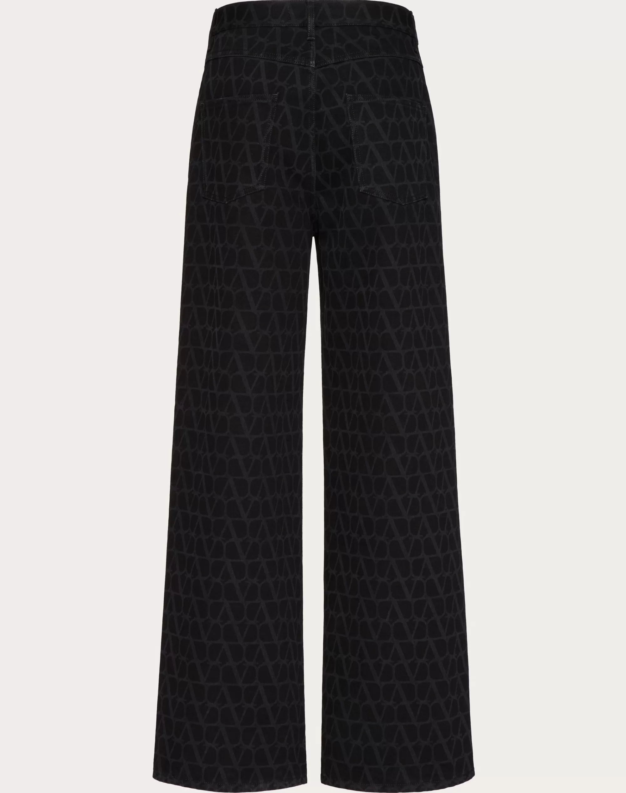 Valentino DENIM PANTS WITH TOILE ICONOGRAPHE PRINT Black Discount