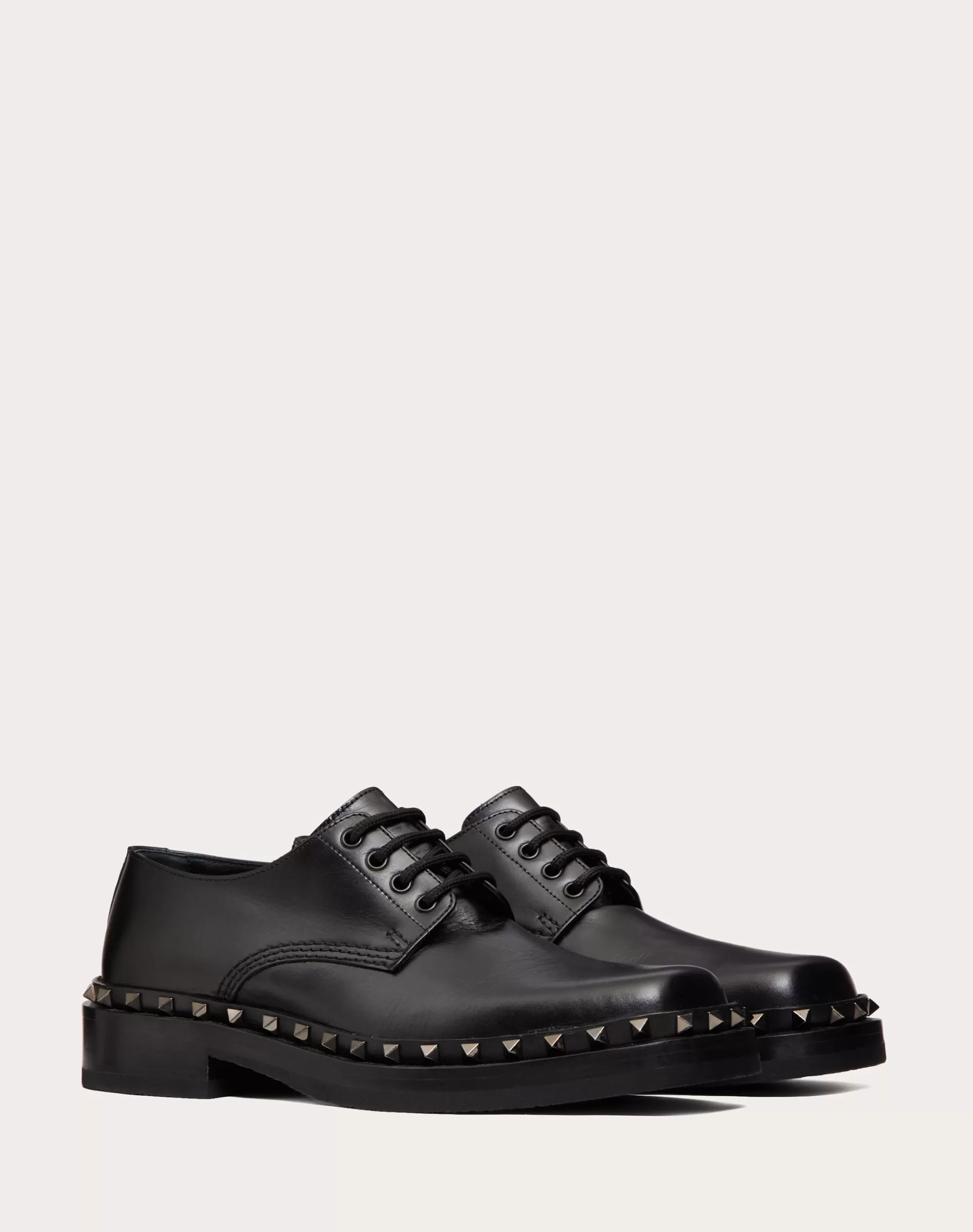 Valentino DERBY ROCKSTUD M-WAY IN CALFSKIN Black Best Sale