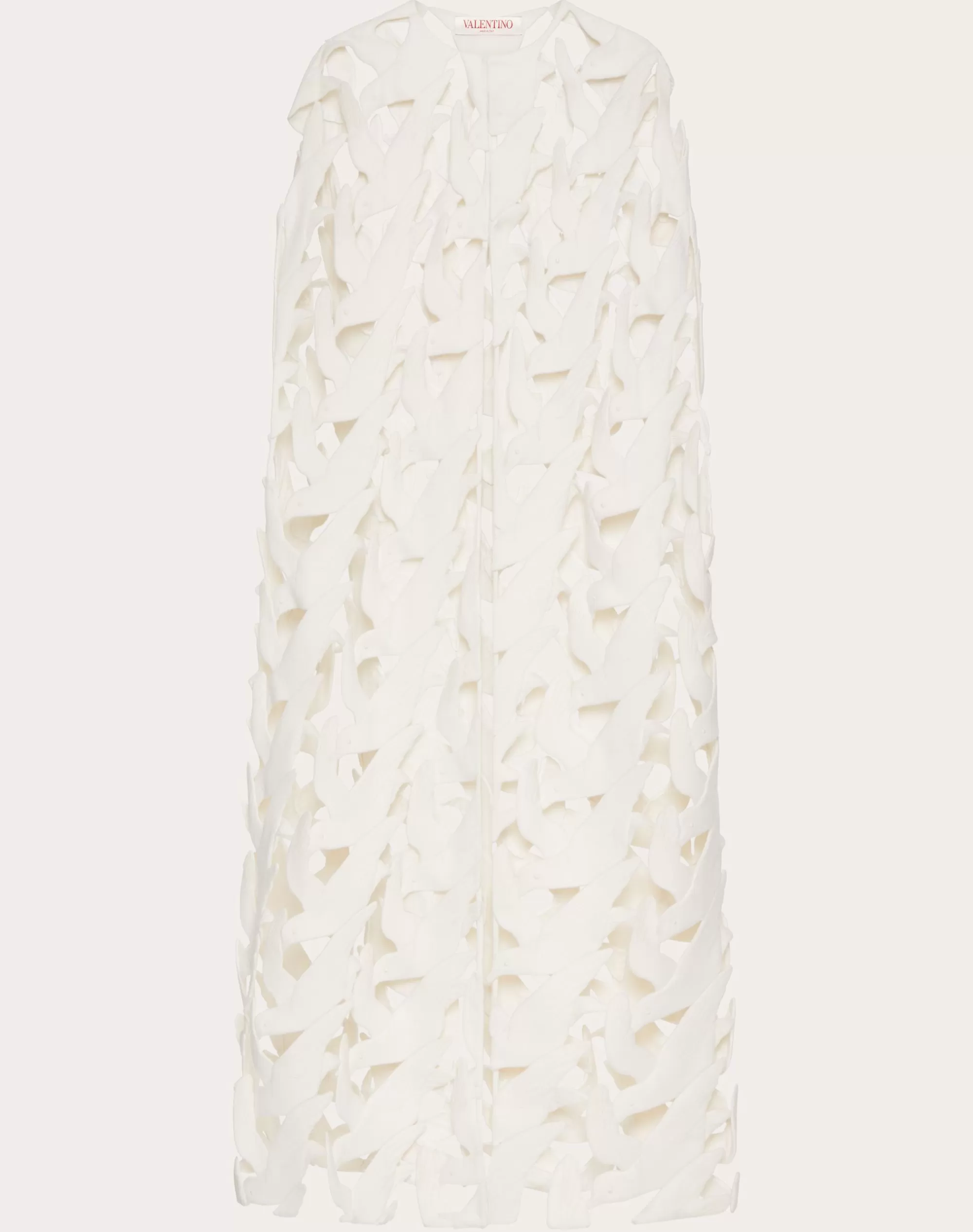Valentino EMBROIDERED COMPACT DRAP CAPE Ivory Hot