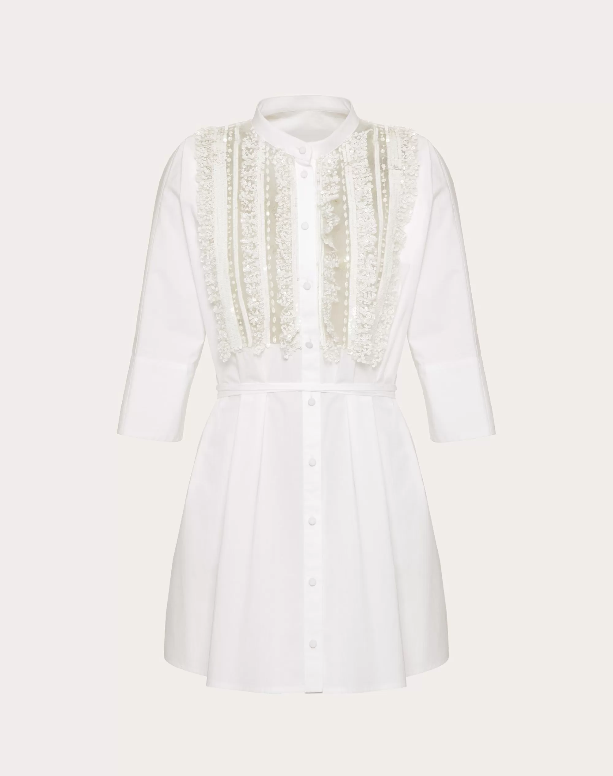 Valentino EMBROIDERED COTTON POPELINE DRESS White Store