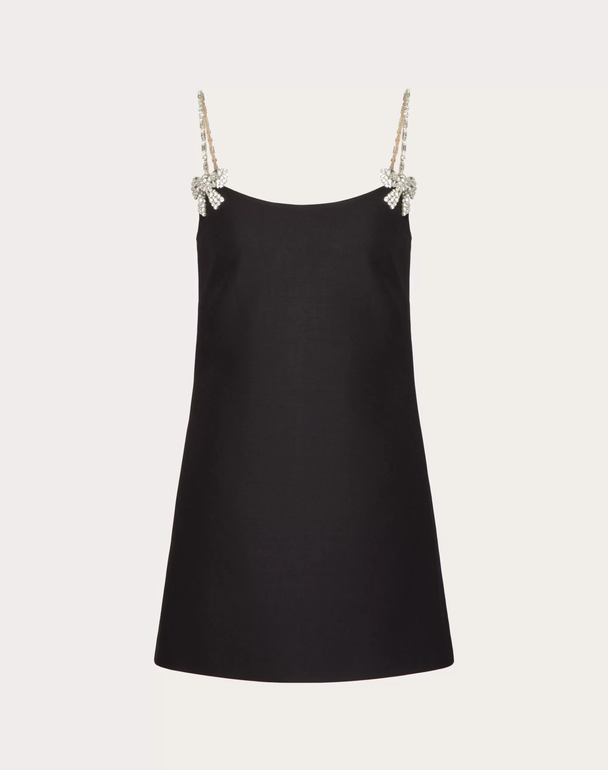 Valentino EMBROIDERED CREPE COUTURE SHORT DRESS Black Store