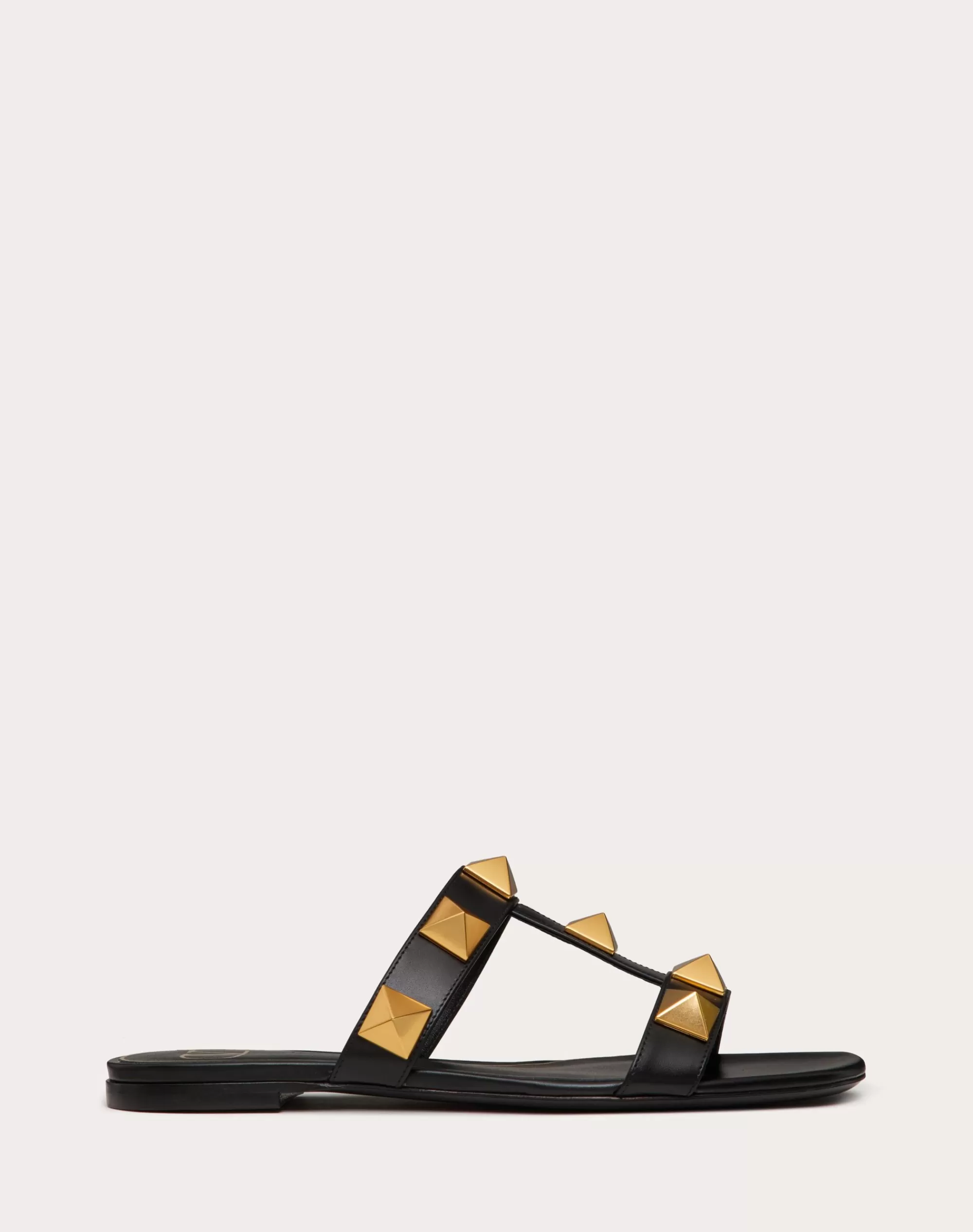 Valentino FLAT ROMAN STUD CALFSKIN SLIDE SANDAL Clearance