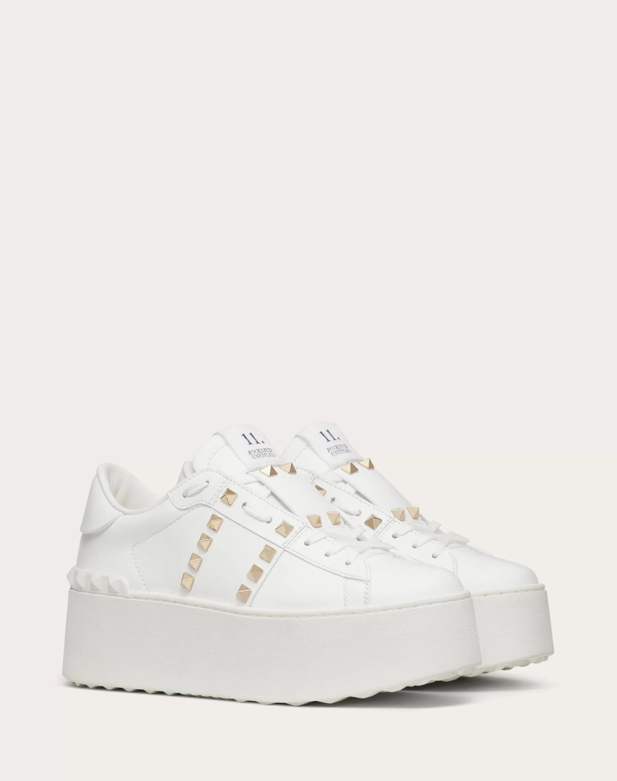 Valentino FLATFORM ROCKSTUD UNTITLED SNEAKER IN CALFSKIN White Fashion