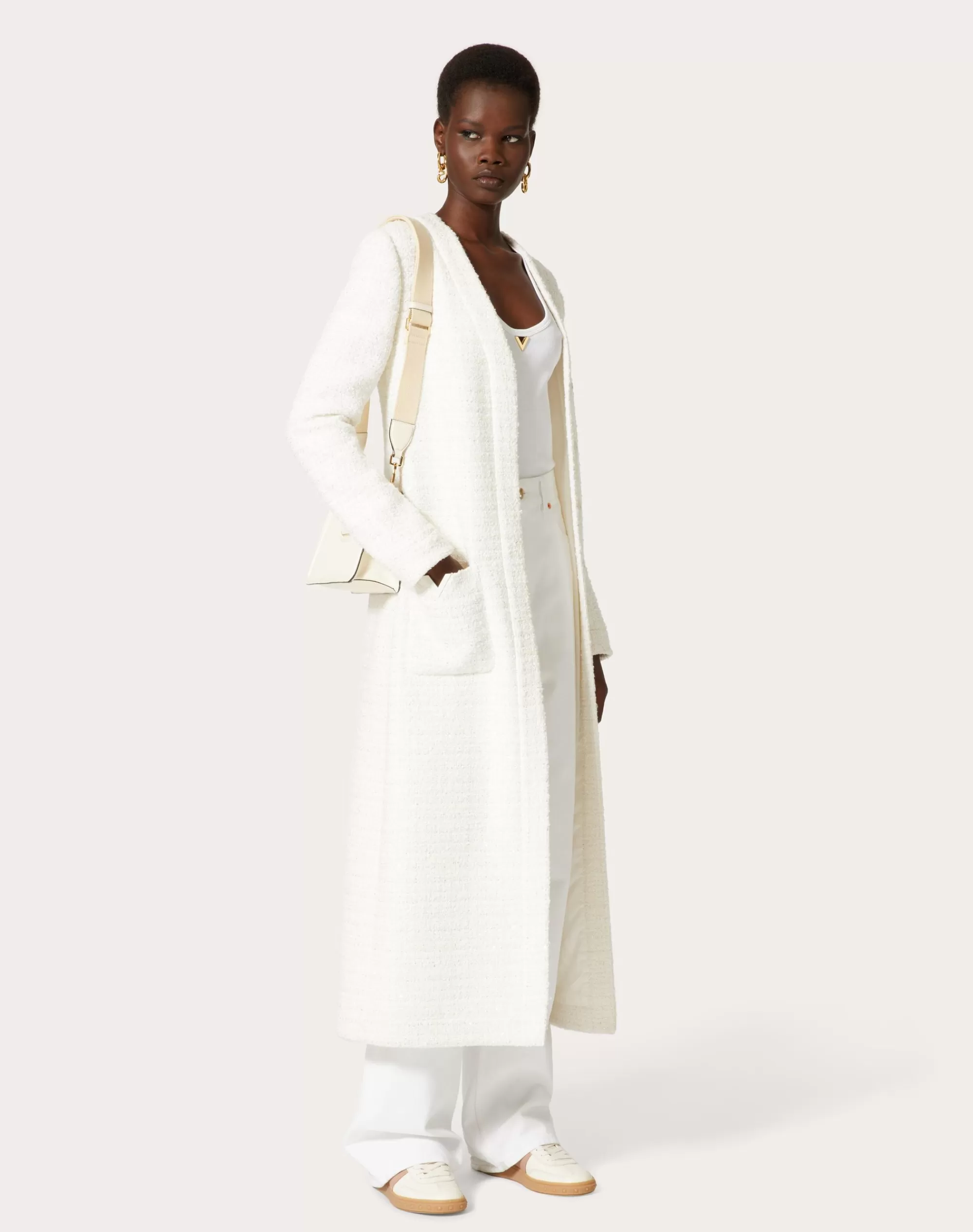 Valentino GLAZE TWEED COAT Ivory New