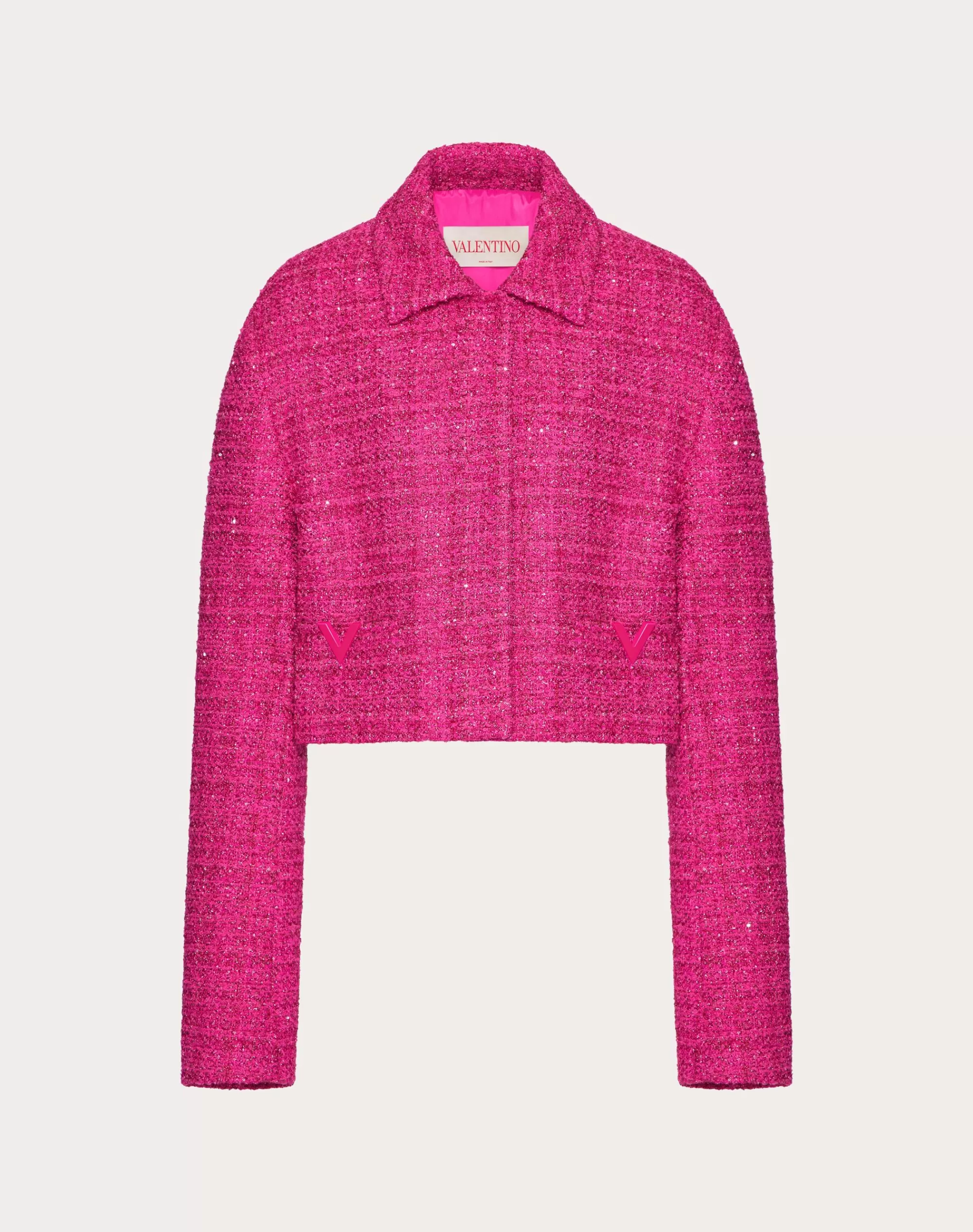 Valentino GLAZE TWEED LIGHT JACKET PinkPp Outlet