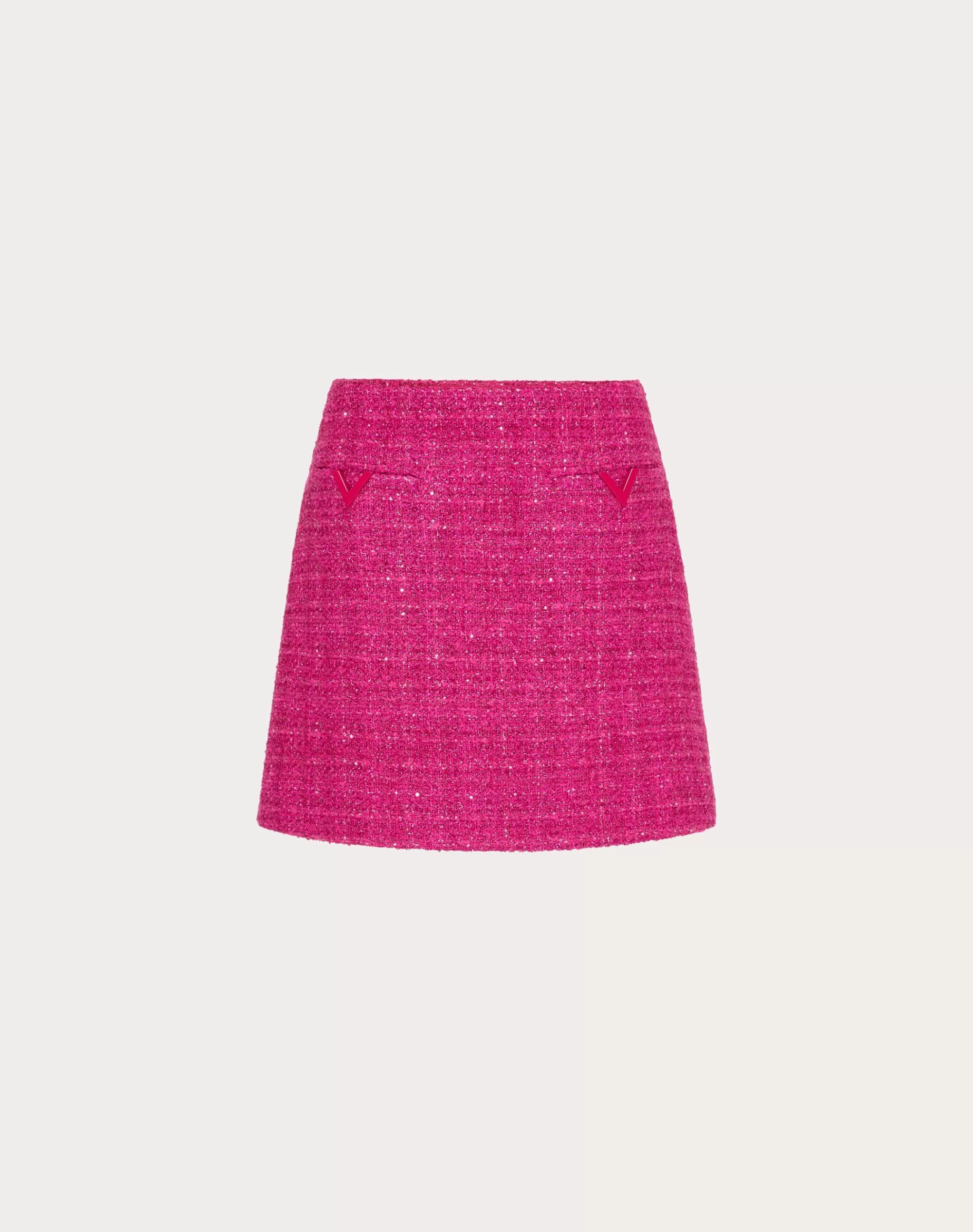 Valentino GLAZE TWEED LIGHT MINISKIRT PinkPp Cheap