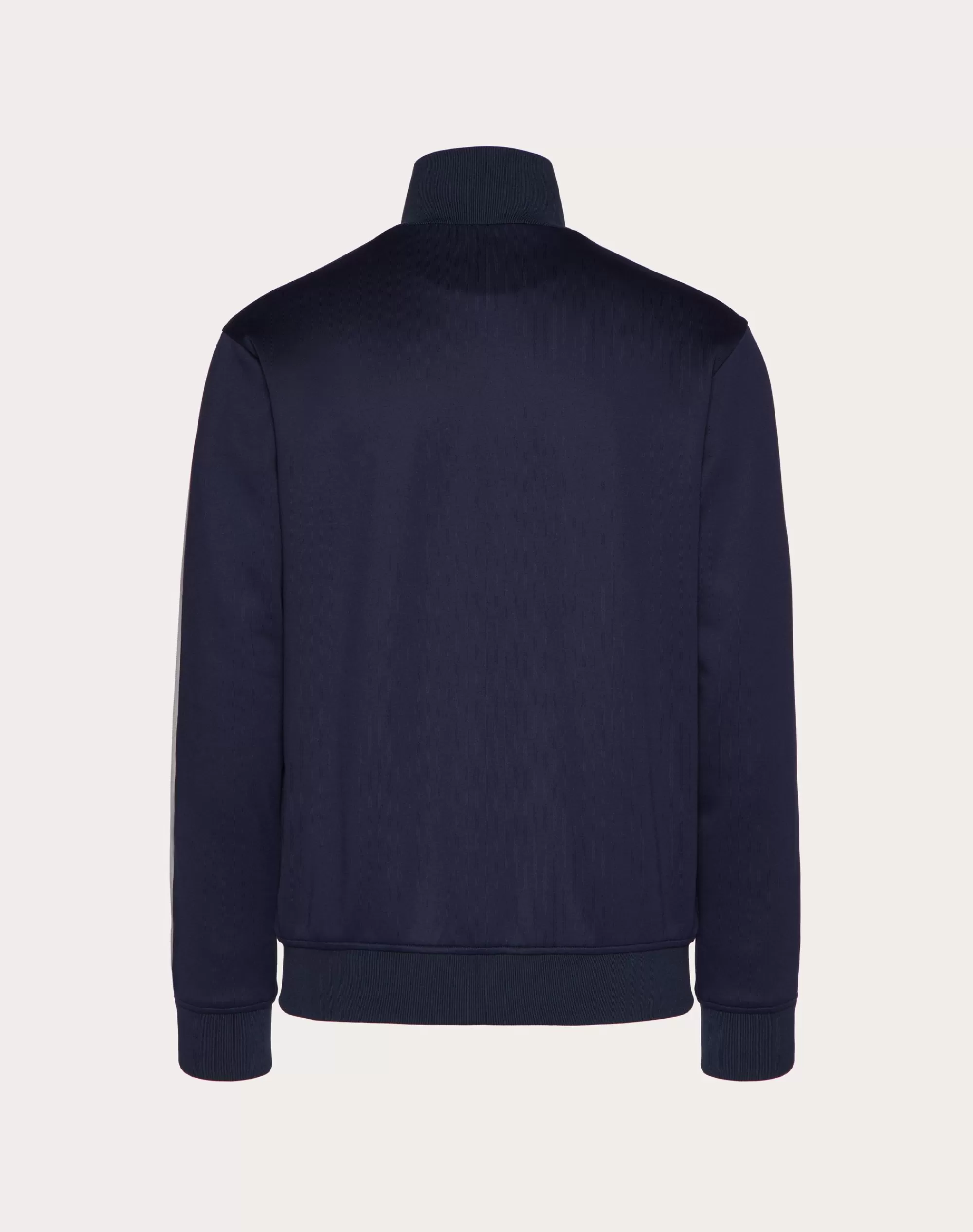 Valentino HIGH-NECK ACETATE SWEATSHIRT WITH ZIPPER AND VLOGO SIGNATURE PATCH Navy Outlet