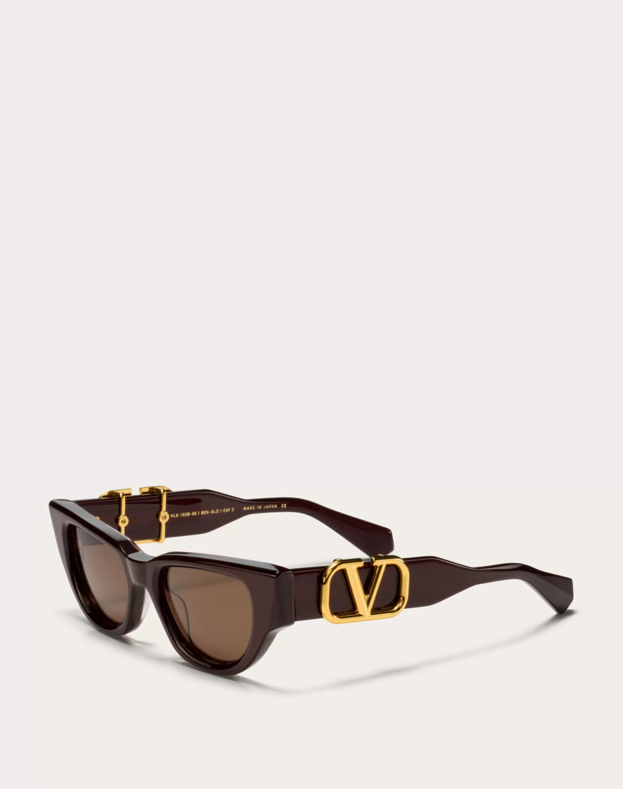 Valentino II - CAT EYE ACETATE VLOGO FRAME Maroon/darkBrown Hot