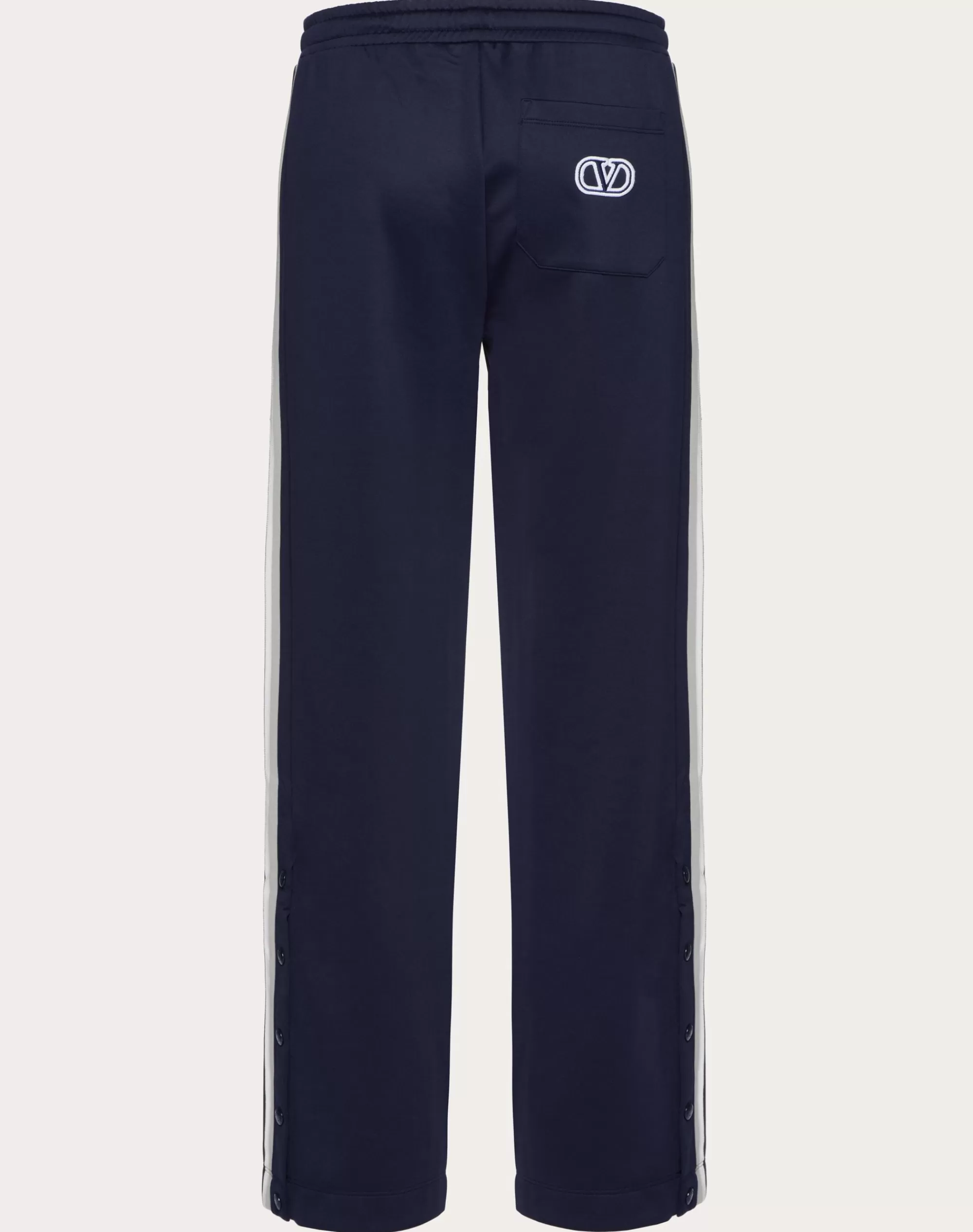 Valentino JERSEY PANTS WITH VLOGO SIGNATURE PATCH Navy Sale