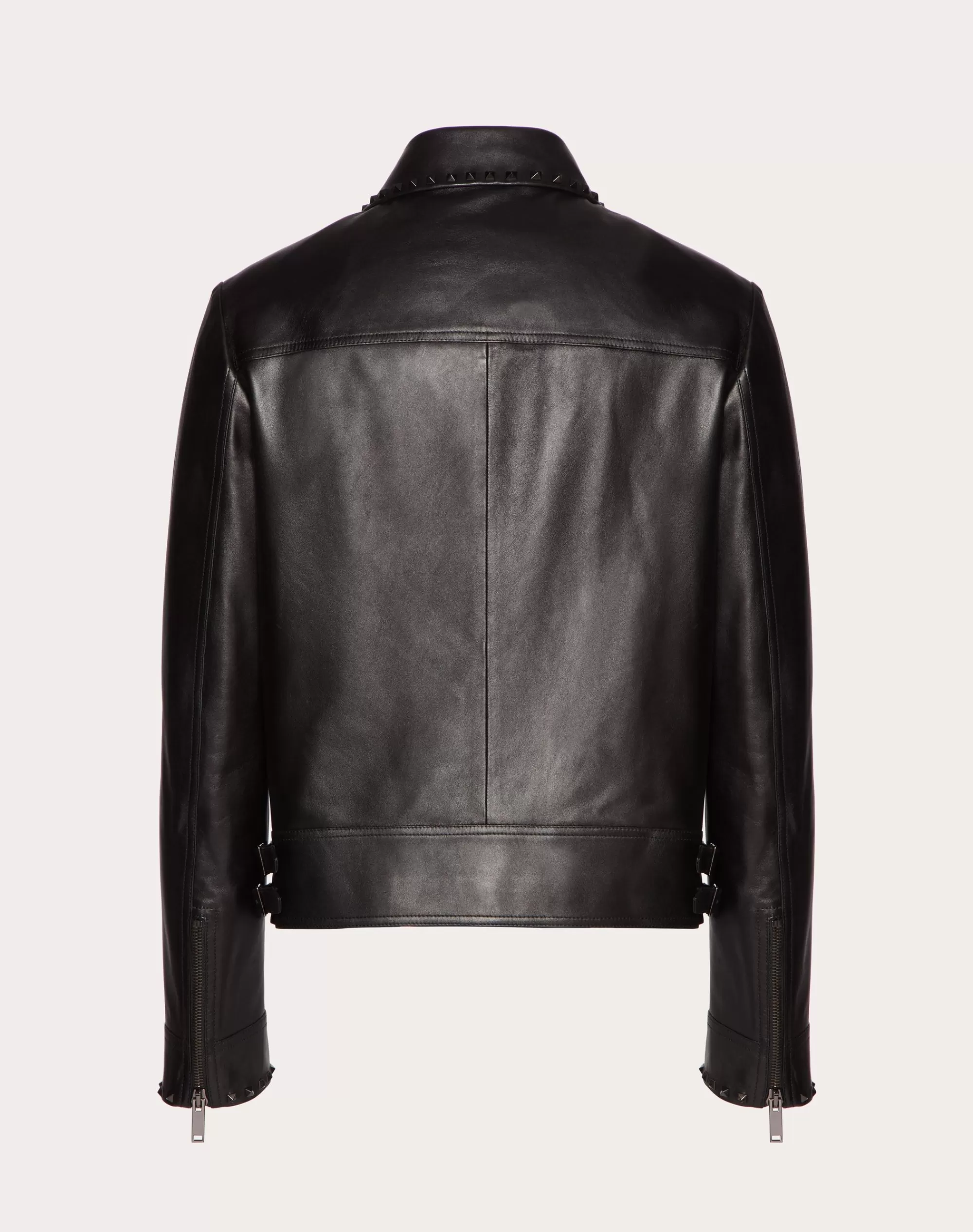 Valentino LEATHER JACKET WITH UNTITLED STUDS Black Fashion