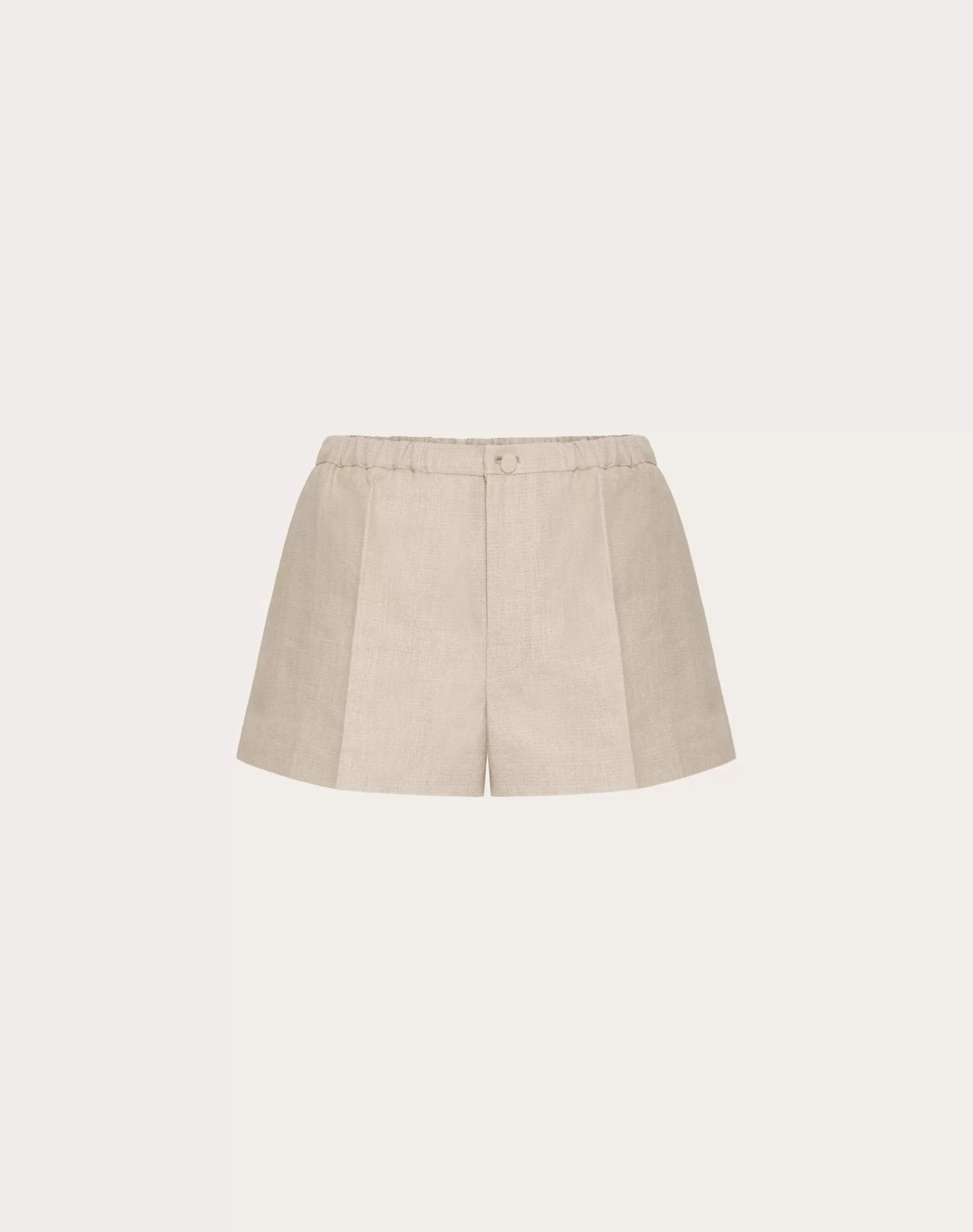 Valentino LINEN CANVAS BERMUDA SHORTS BeigeGravel Outlet