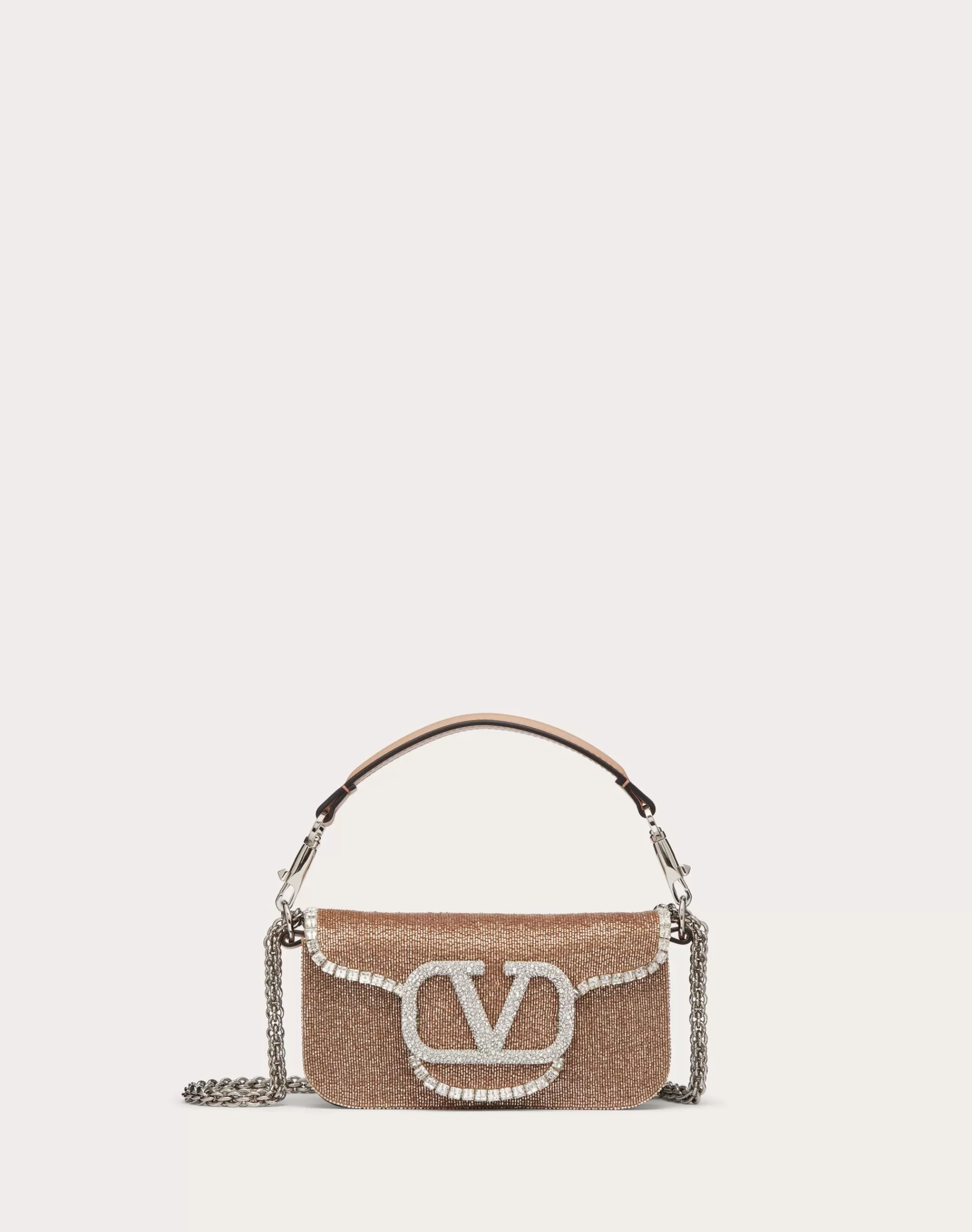 Valentino LOCÒ EMBROIDERED SMALL SHOULDER BAG Crystal Sale