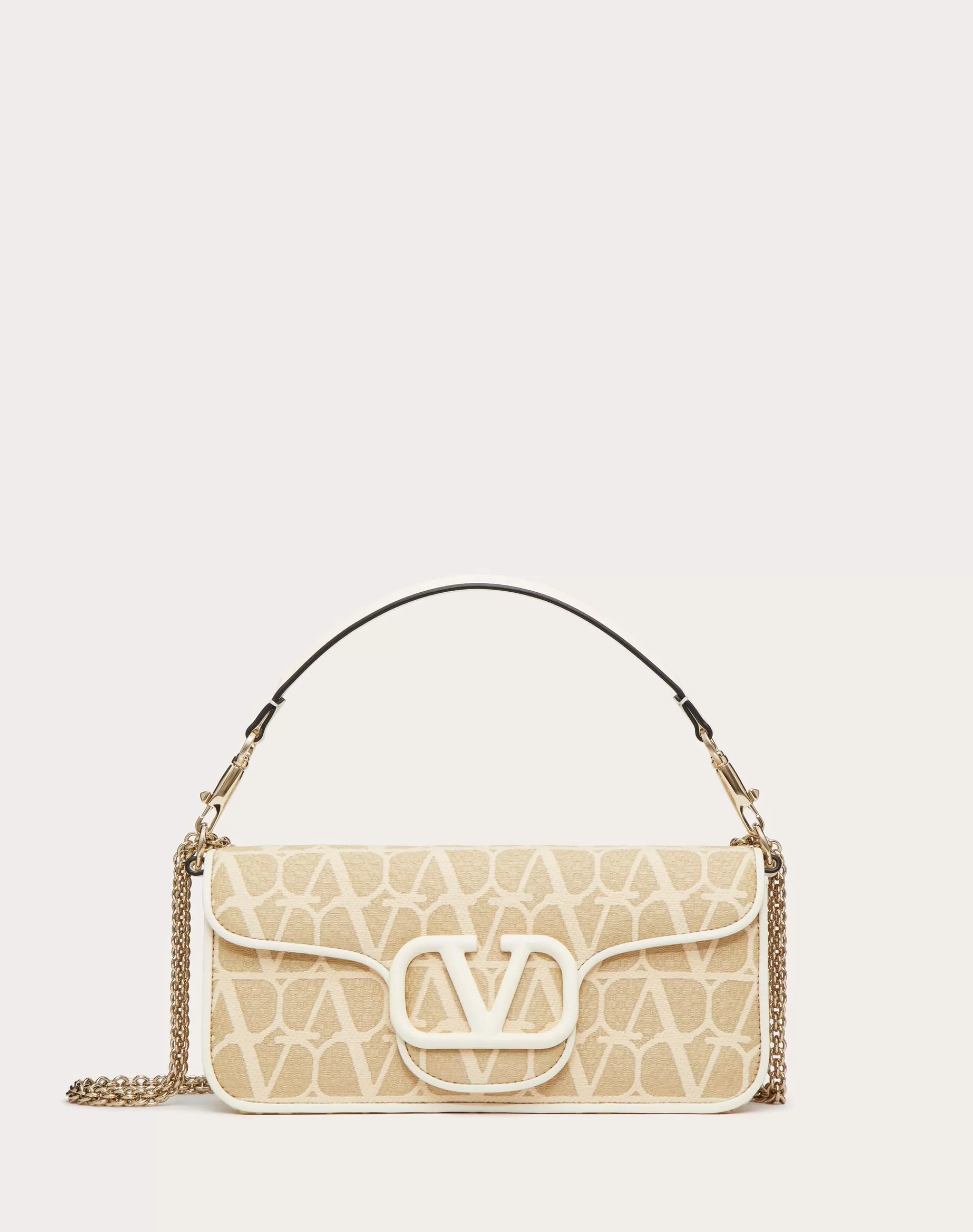 Valentino LOCÒ TOILE ICONOGRAPHE RAFFIA SHOULDER BAG Natural/ivory Online