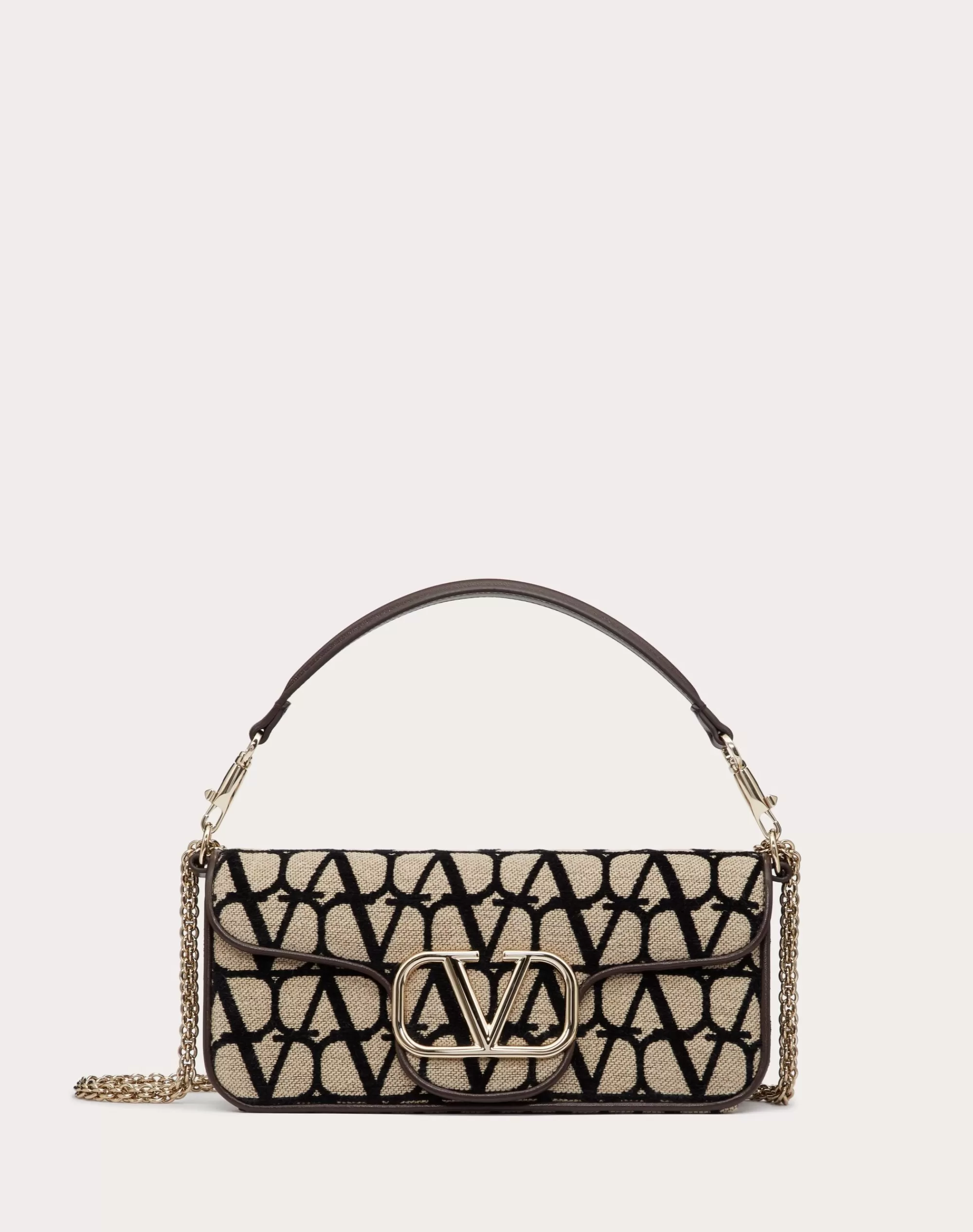 Valentino LOCÒ TOILE ICONOGRAPHE SHOULDER BAG Beige/black Store