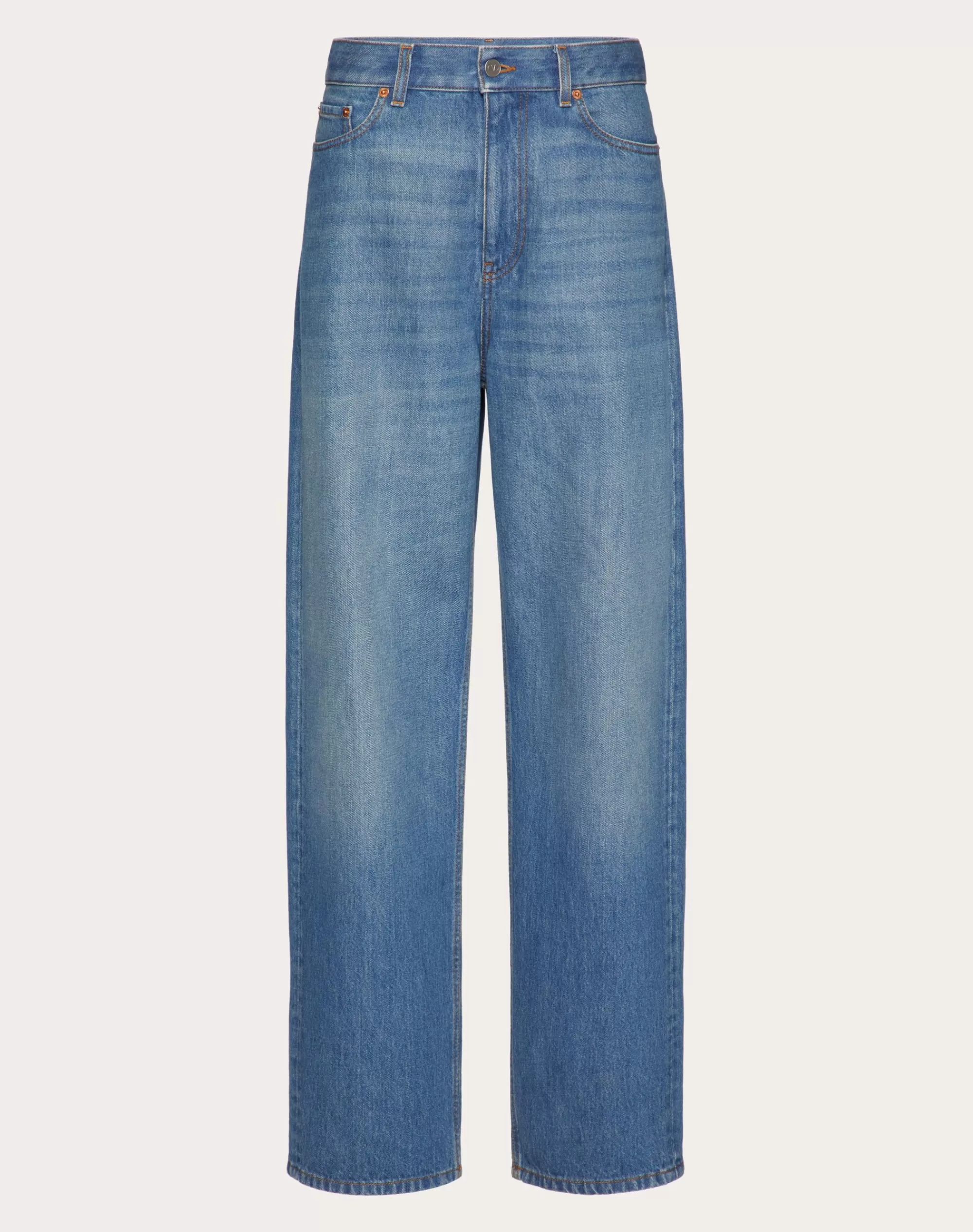 Valentino MEDIUM DENIM TROUSERS Blue Discount