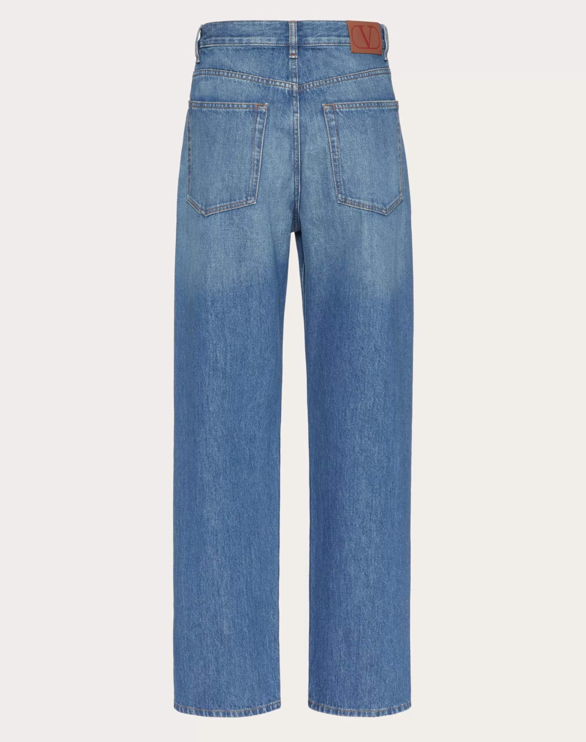 Valentino MEDIUM DENIM TROUSERS Blue Discount