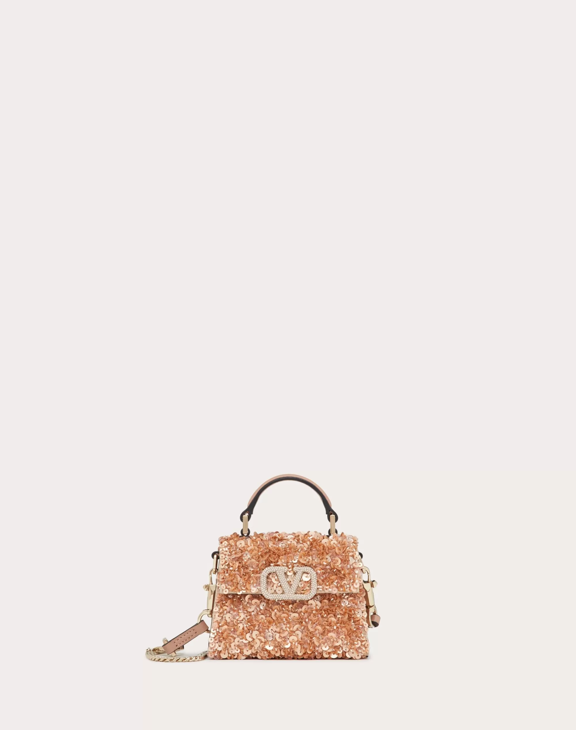 Valentino MICRO VSLING HANDBAG WITH 3D EMBROIDERY Skin Hot