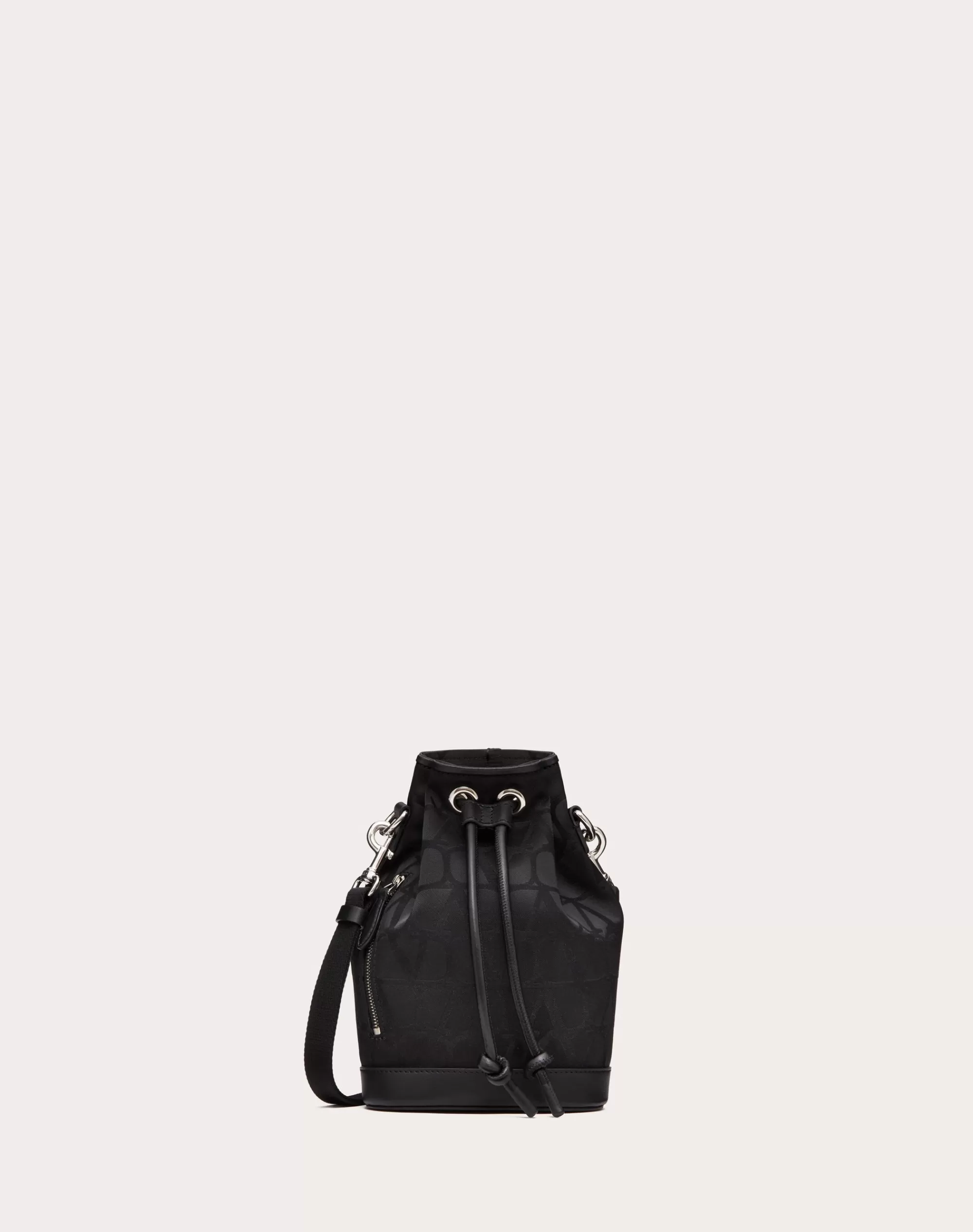 Valentino MINI ICONOGRAPHE NYLON BUCKET BAG Black Clearance