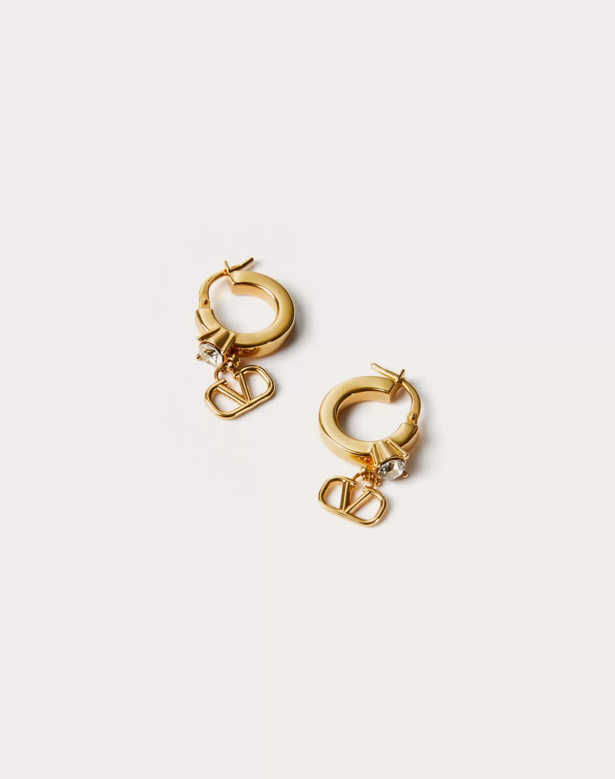 Valentino MINI VLOGO SIGNATURE METAL EARRINGS WITH SWAROVSKI® CRYSTALS Gold Fashion