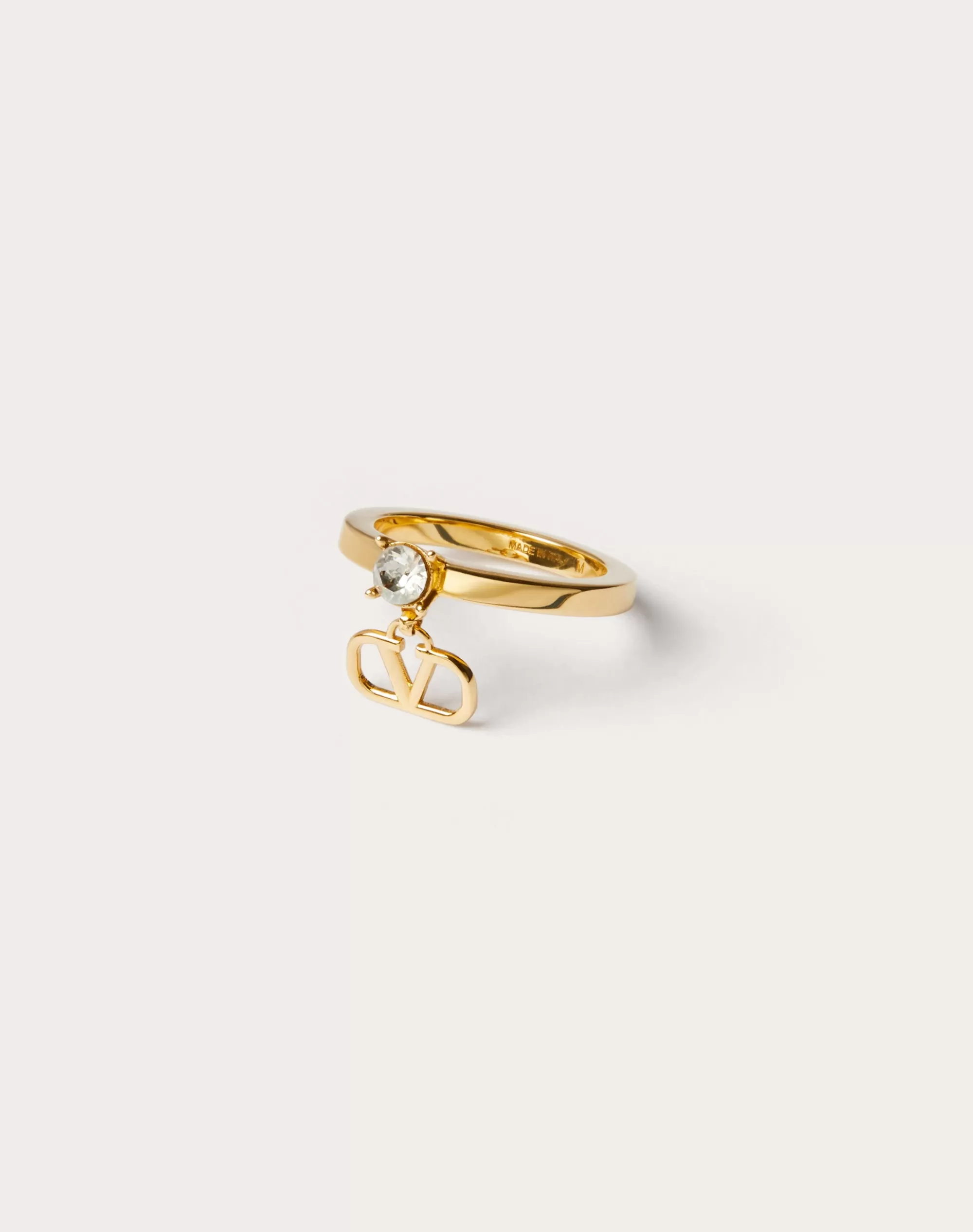 Valentino MINI VLOGO SIGNATURE METAL RING WITH SWAROVSKI® CRYSTALS Gold Best