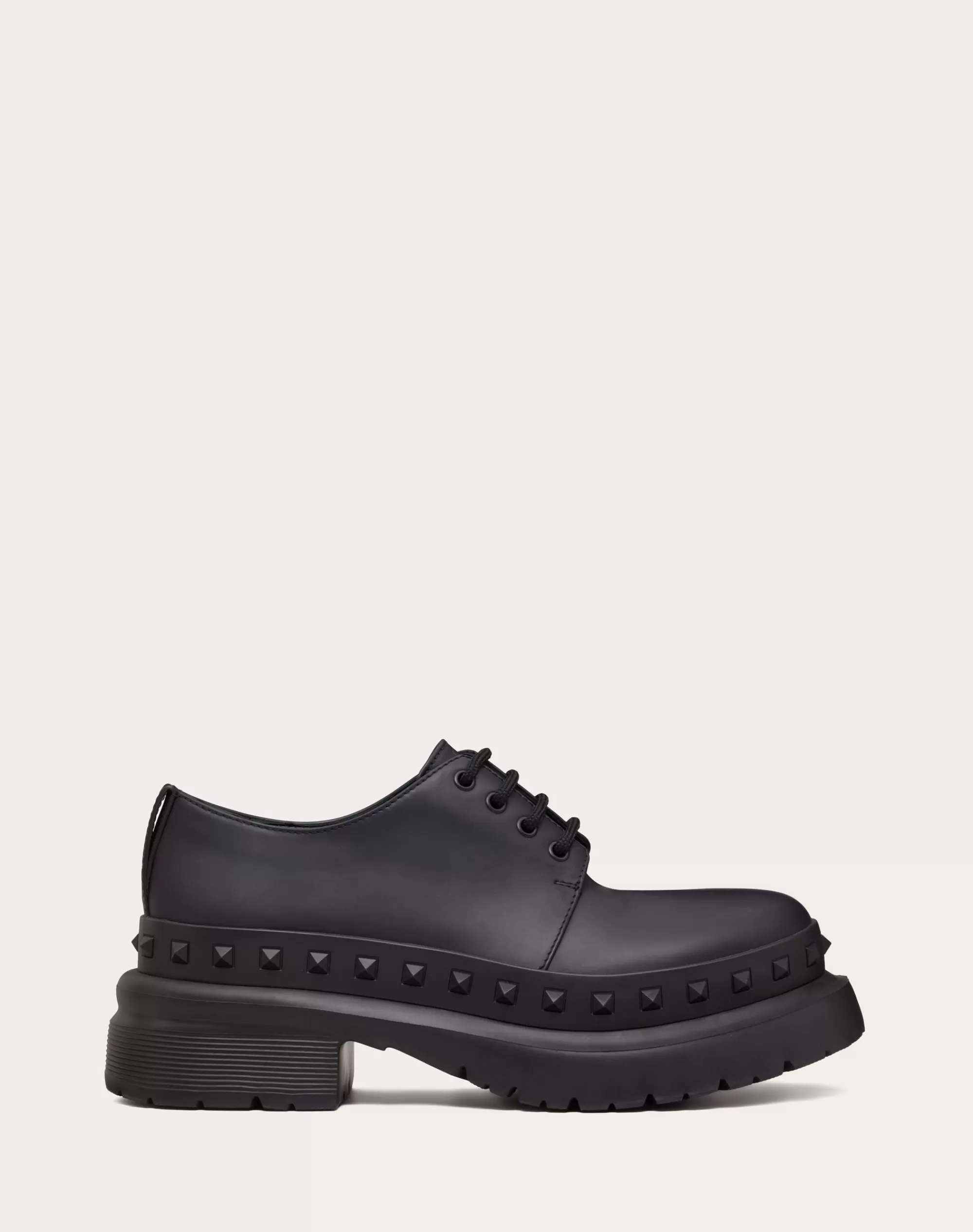 Valentino M-WAY ROCKSTUD DERBY IN CALFSKIN Black Best Sale