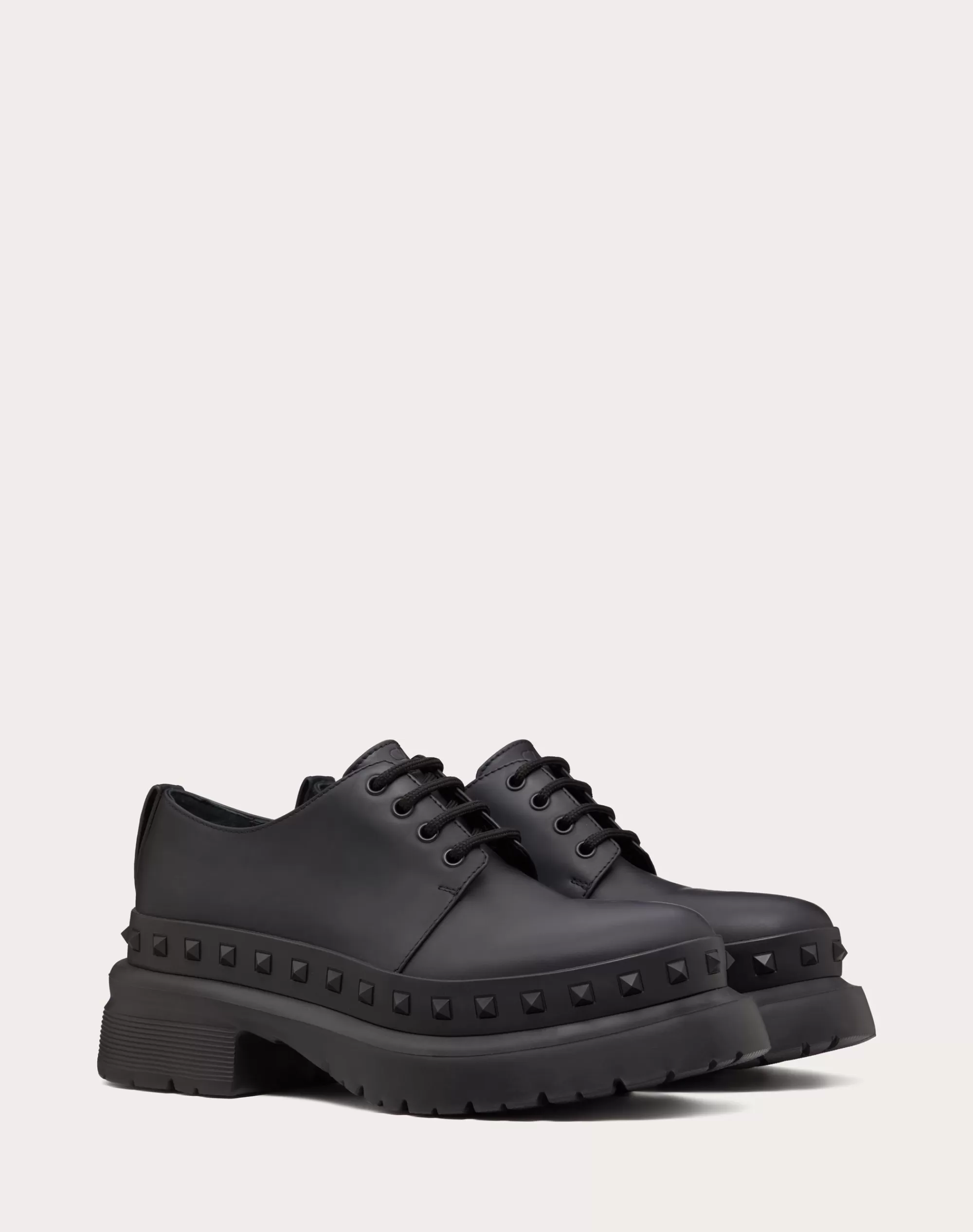 Valentino M-WAY ROCKSTUD DERBY IN CALFSKIN Black Best Sale