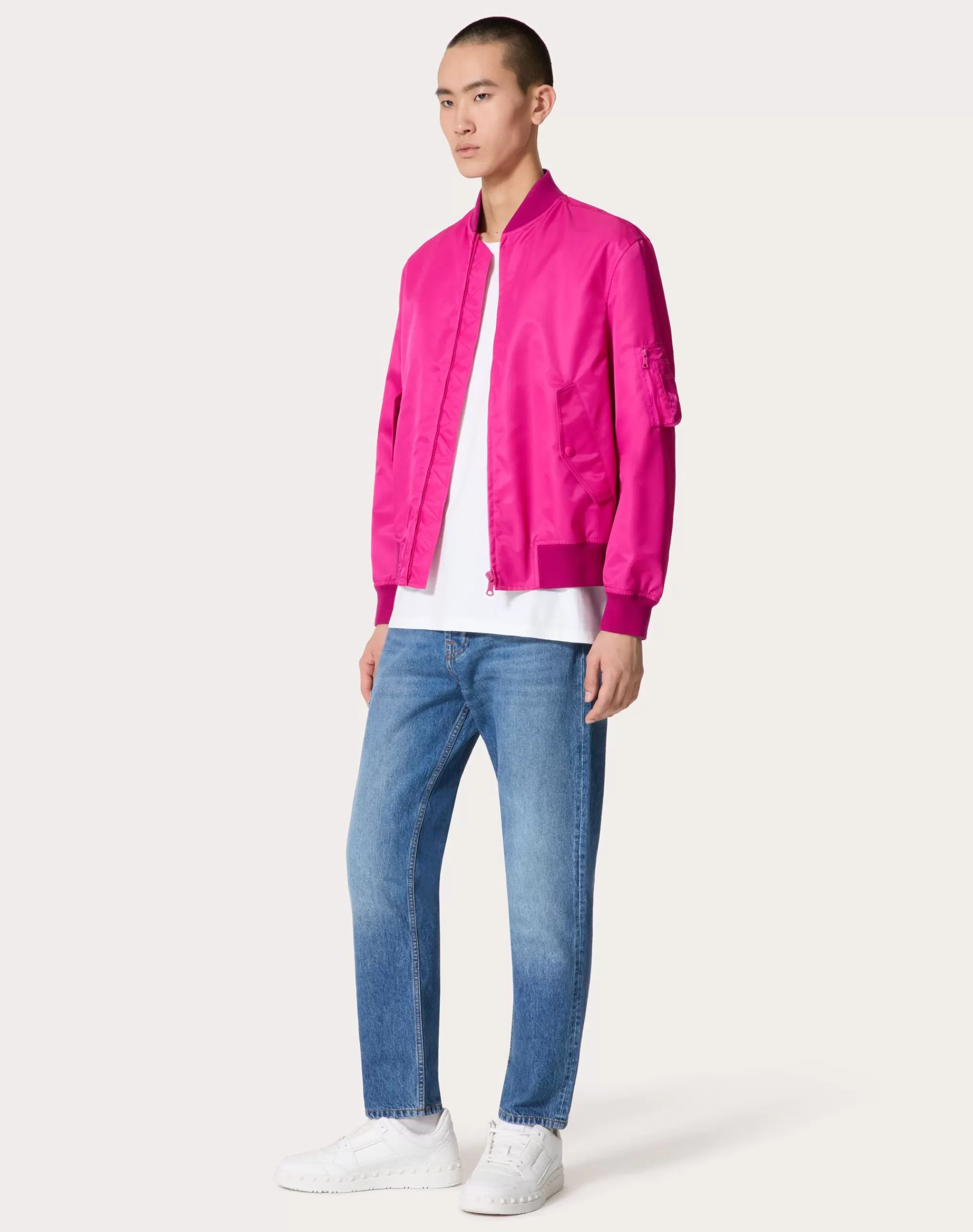 Valentino NYLON BOMBER JACKET PinkPp Flash Sale