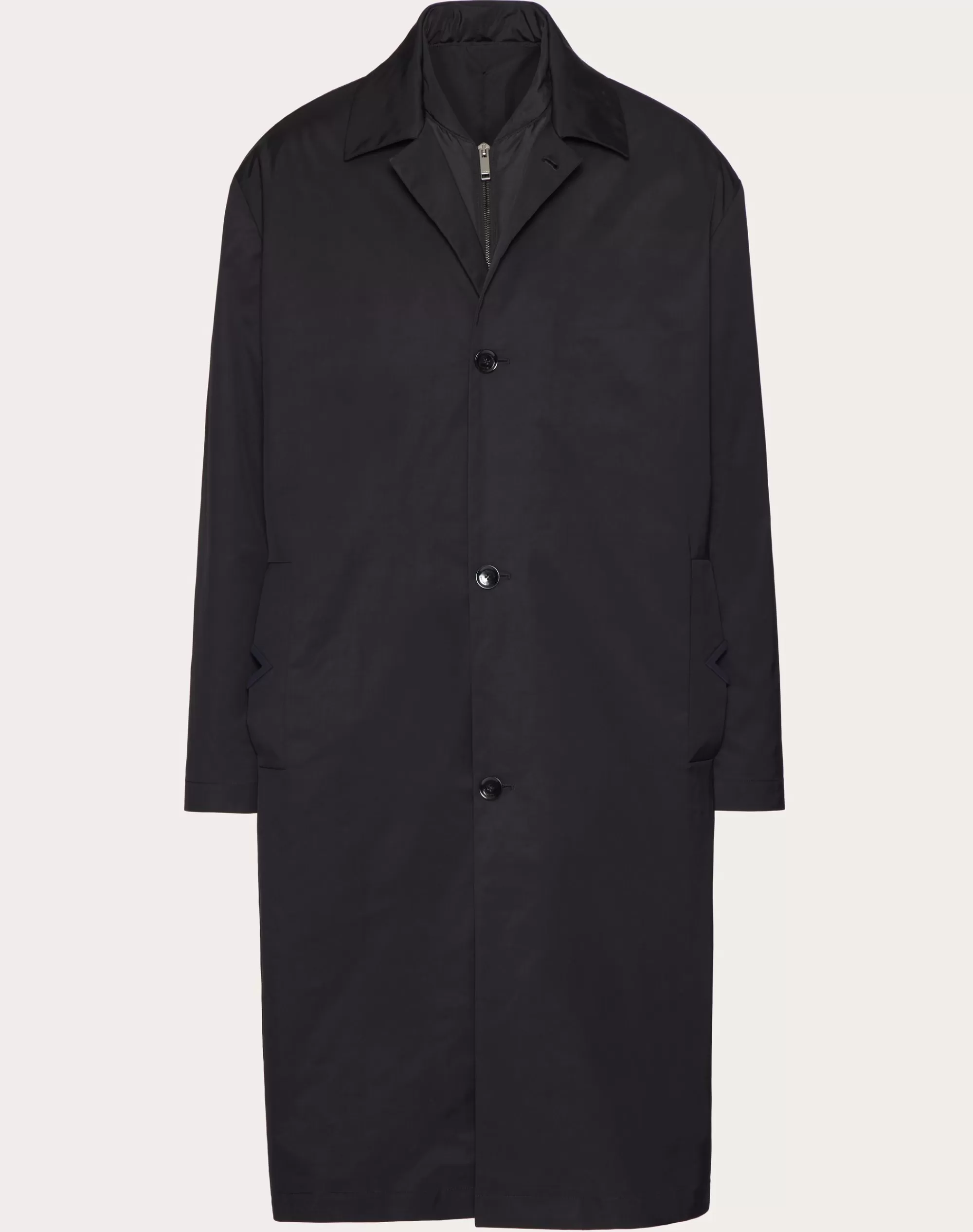 Valentino NYLON COAT WITH RUBBERIZED V DETAIL Navy Fashion