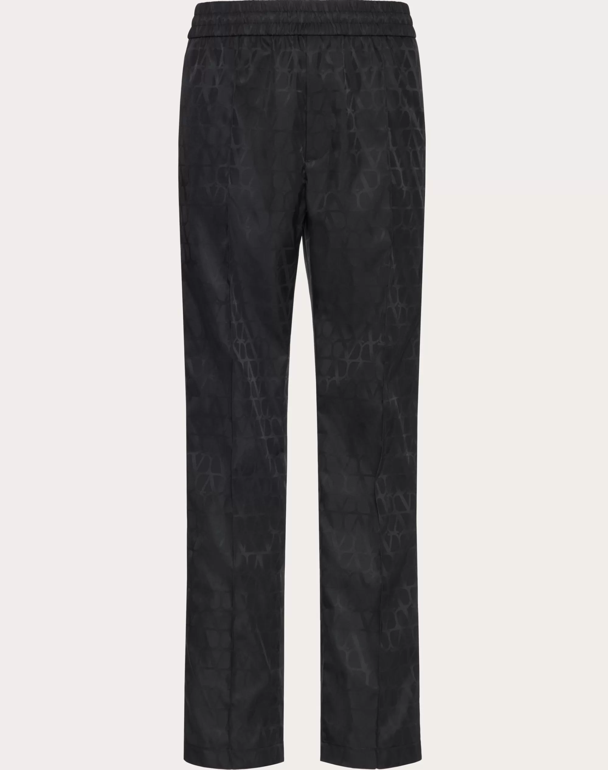 Valentino NYLON PANTS WITH TOILE ICONOGRAPHE PATTERN Black Clearance