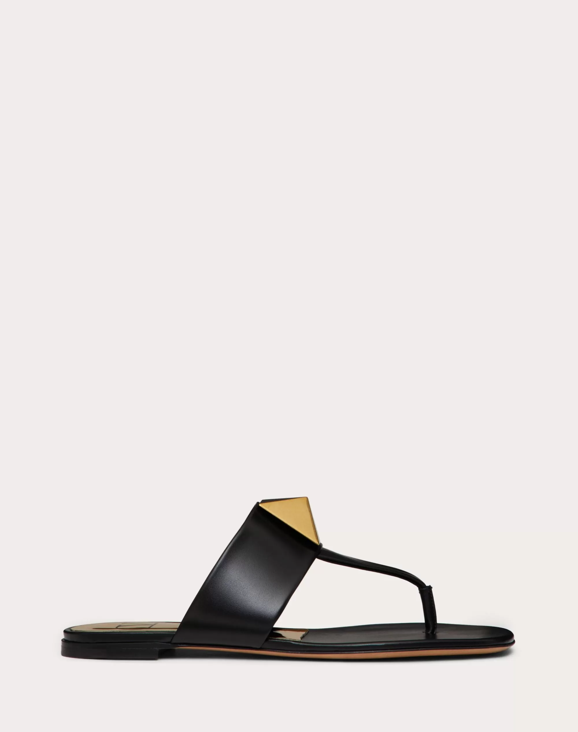 Valentino ONE STUD CALFSKIN FLAT THONG SANDAL Black Cheap