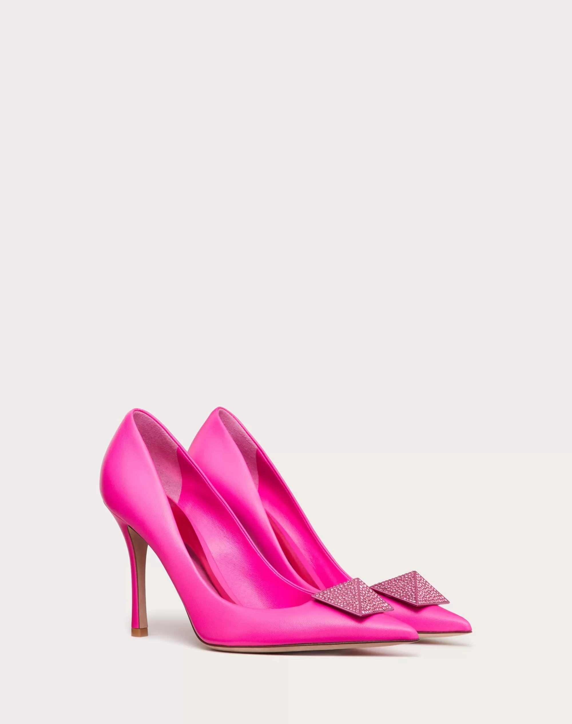 Valentino ONE STUD NAPPA LEATHER PUMP WITH CRYSTALS 100MM PinkPp Sale