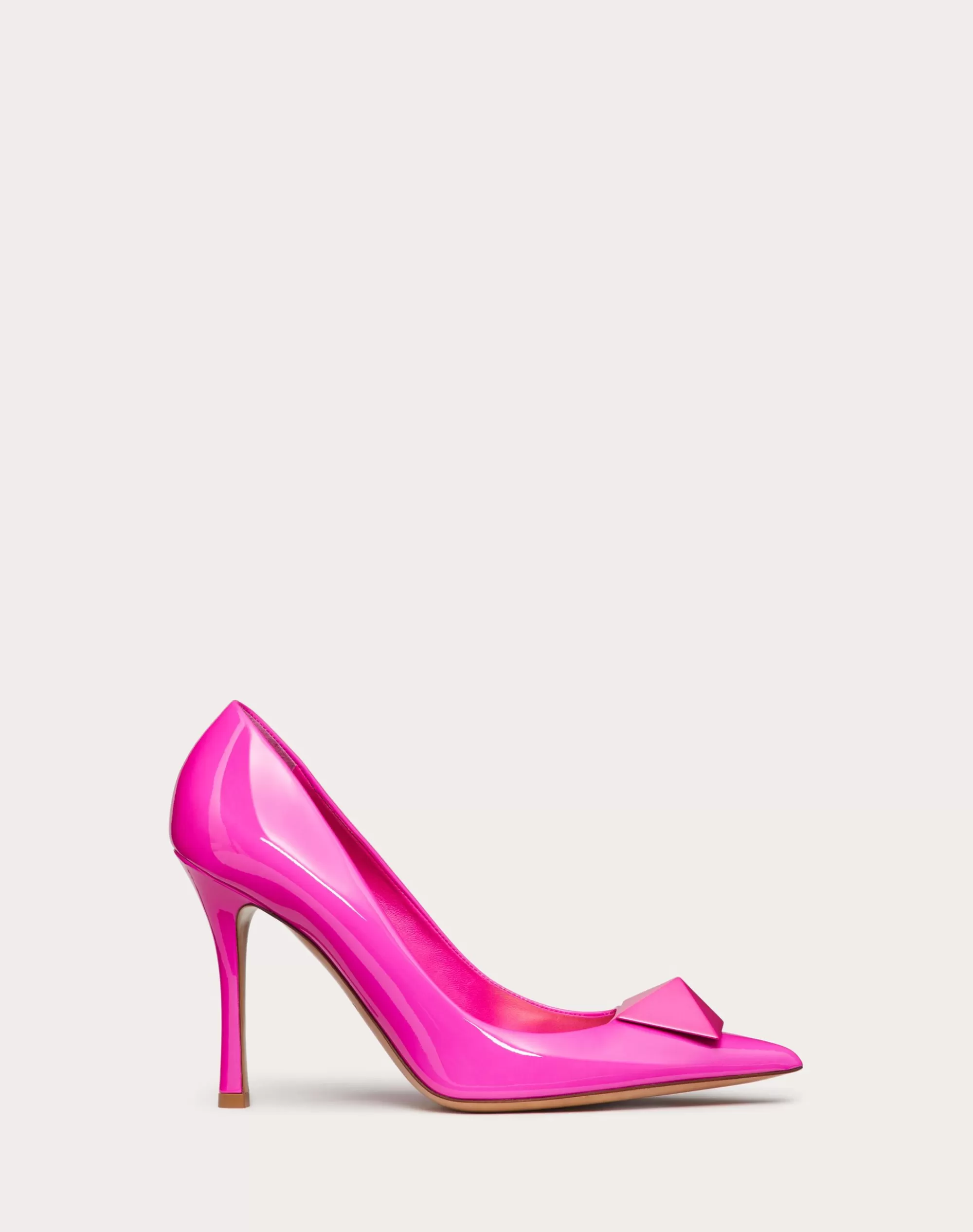 Valentino ONE STUD PATENT LEATHER PUMP WITH MATCHING STUD 100 MM PinkPp Flash Sale