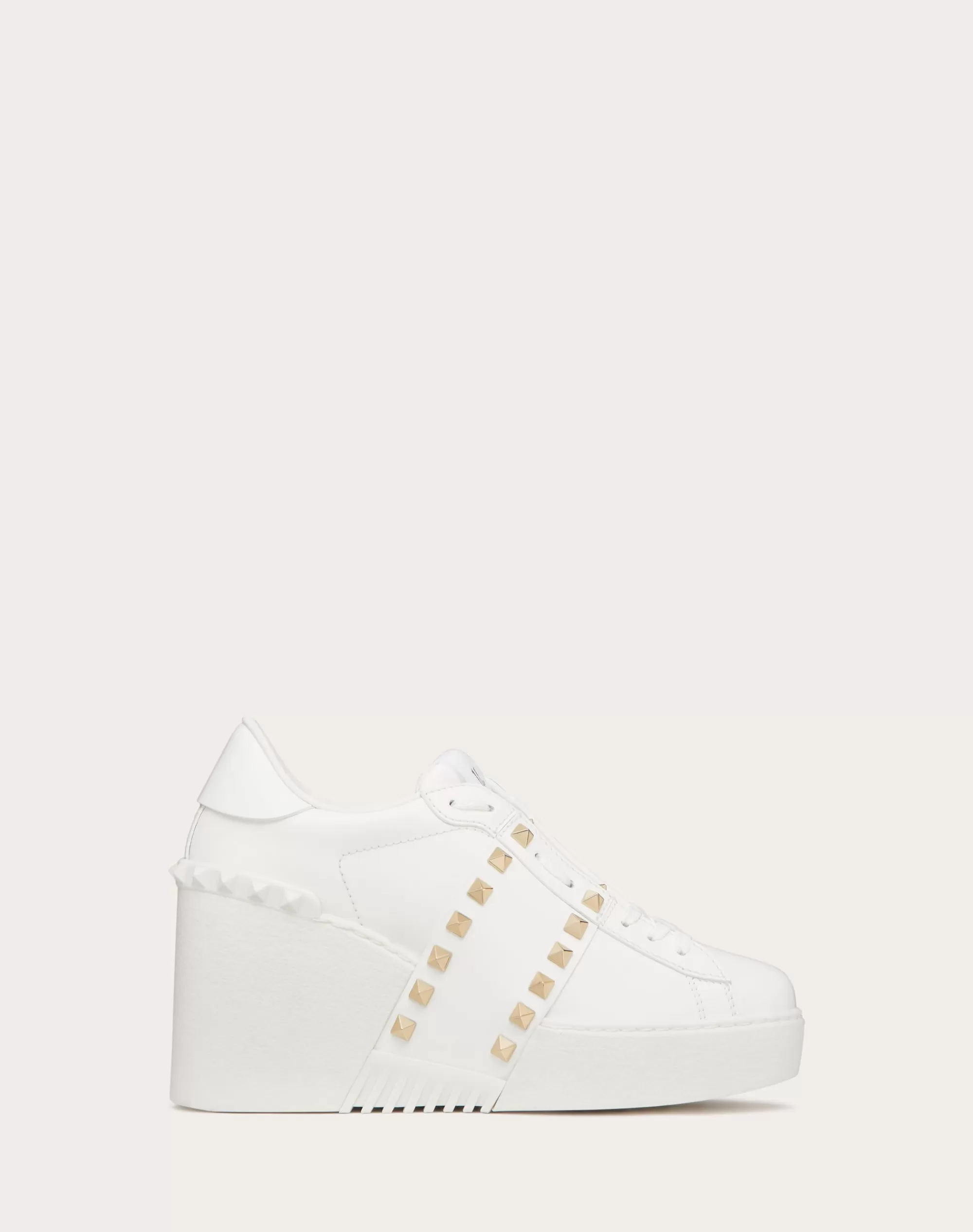 Valentino OPEN DISCO WEDGE SNEAKER IN CALFSKIN 85 MM White Online