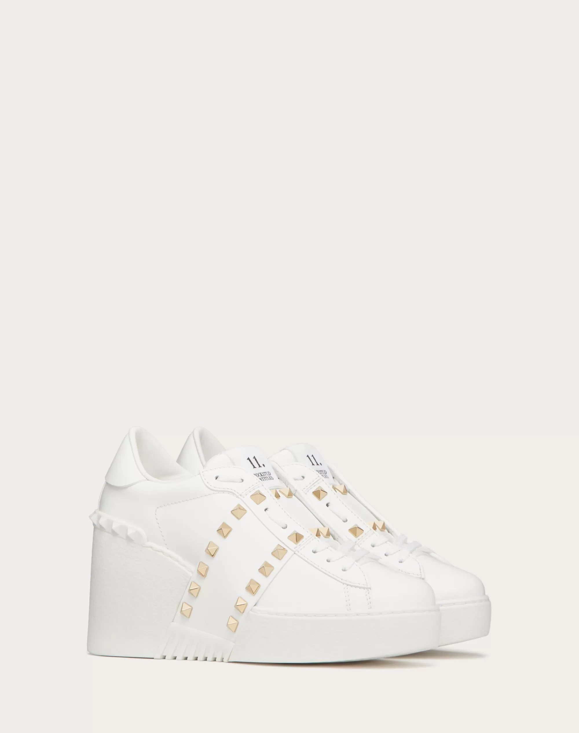 Valentino OPEN DISCO WEDGE SNEAKER IN CALFSKIN 85 MM White Online