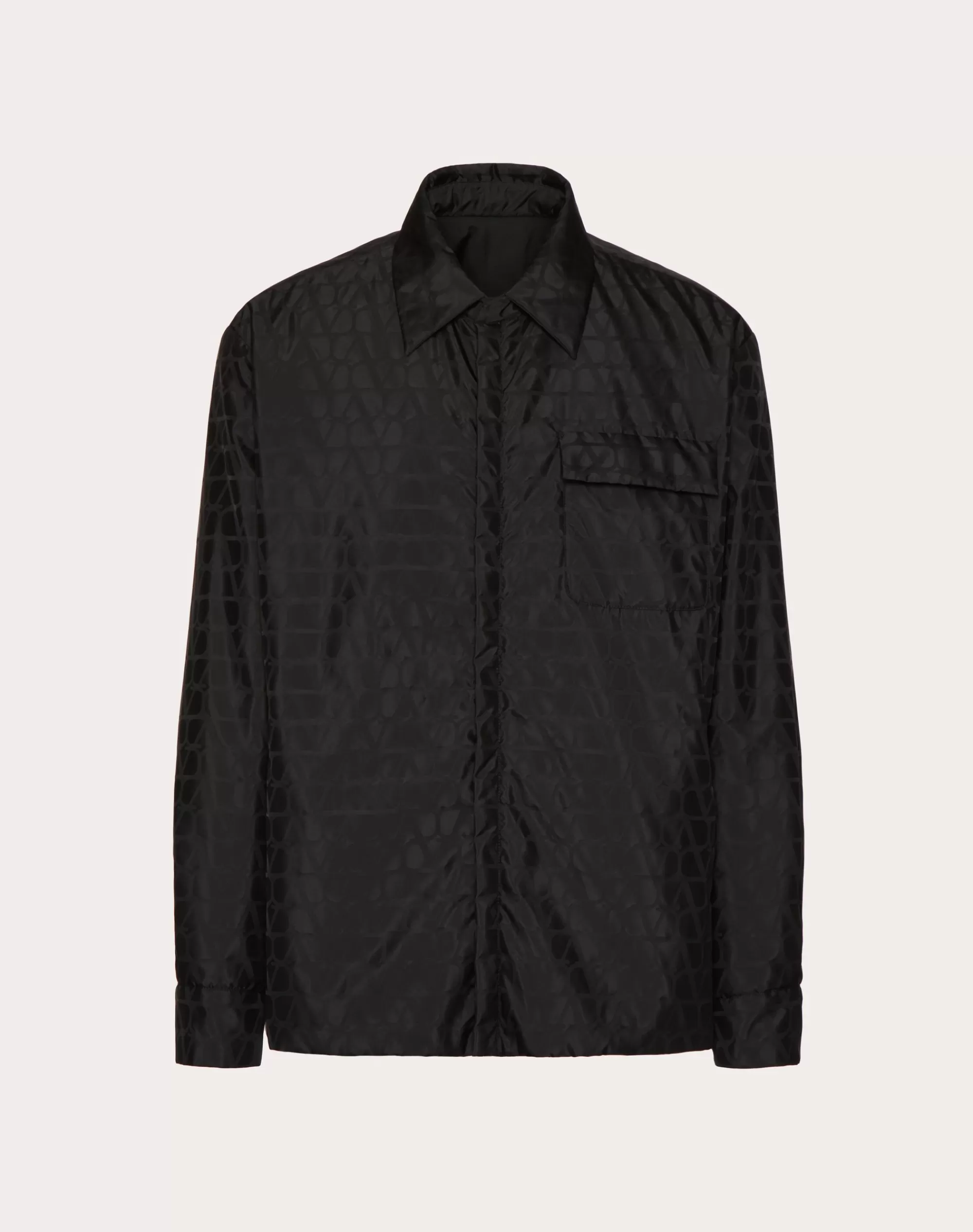 Valentino REVERSIBLE NYLON JACKET WITH TOILE ICONOGRAPHE PATTERN Black Clearance