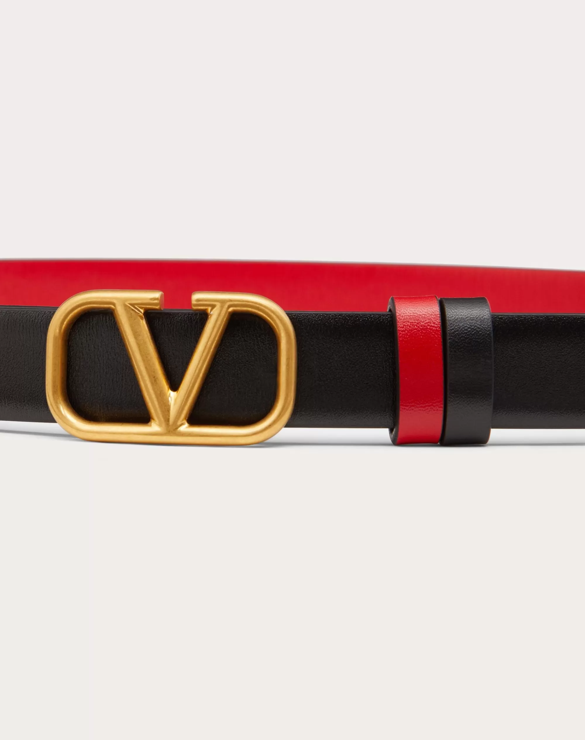 Valentino REVERSIBLE VLOGO SIGNATURE BELT IN GLOSSY CALFSKIN 20 MM Discount